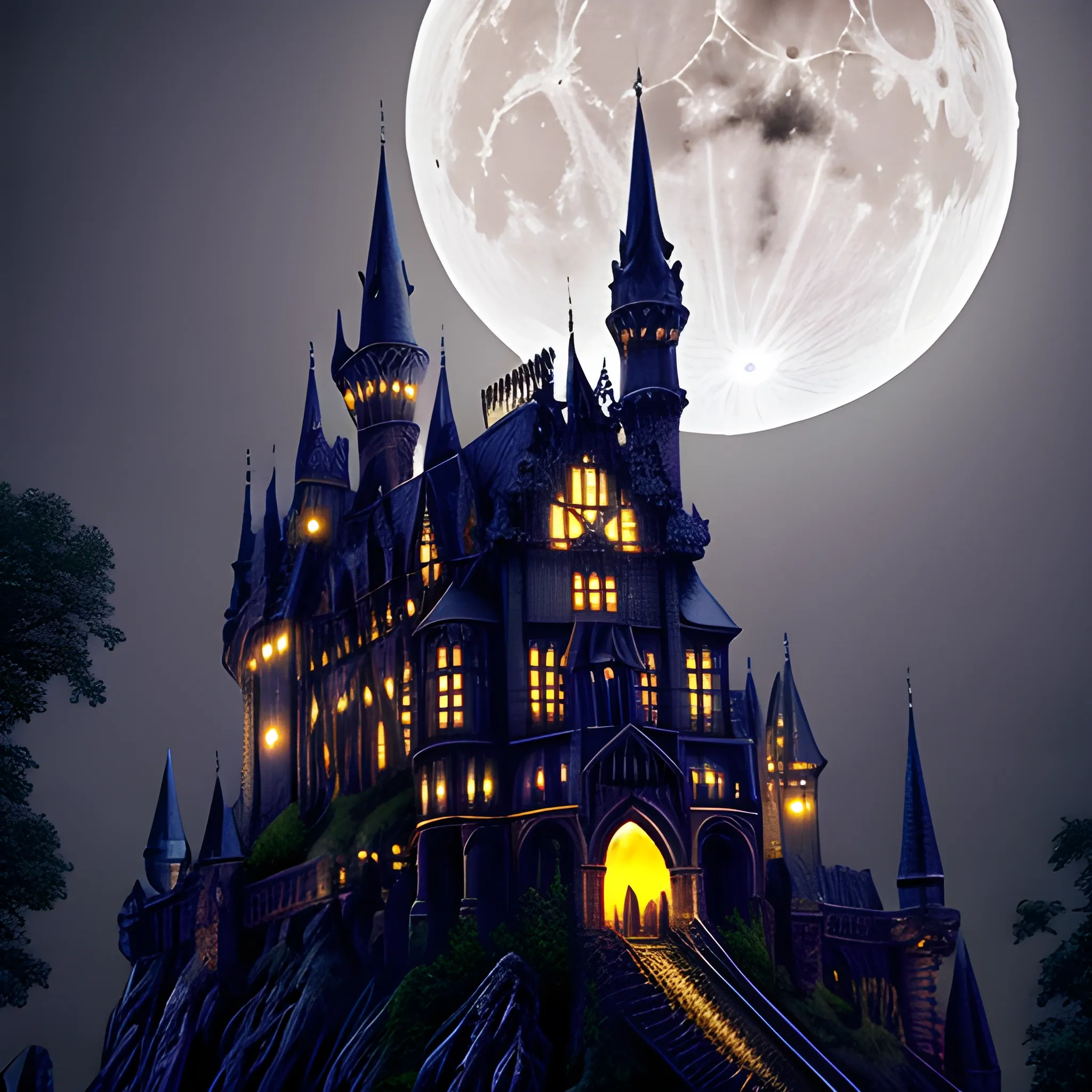 wizard realistic gothic castle moon bats nighttime 
masterpiece "dappled lighting" photography "intricate detail"