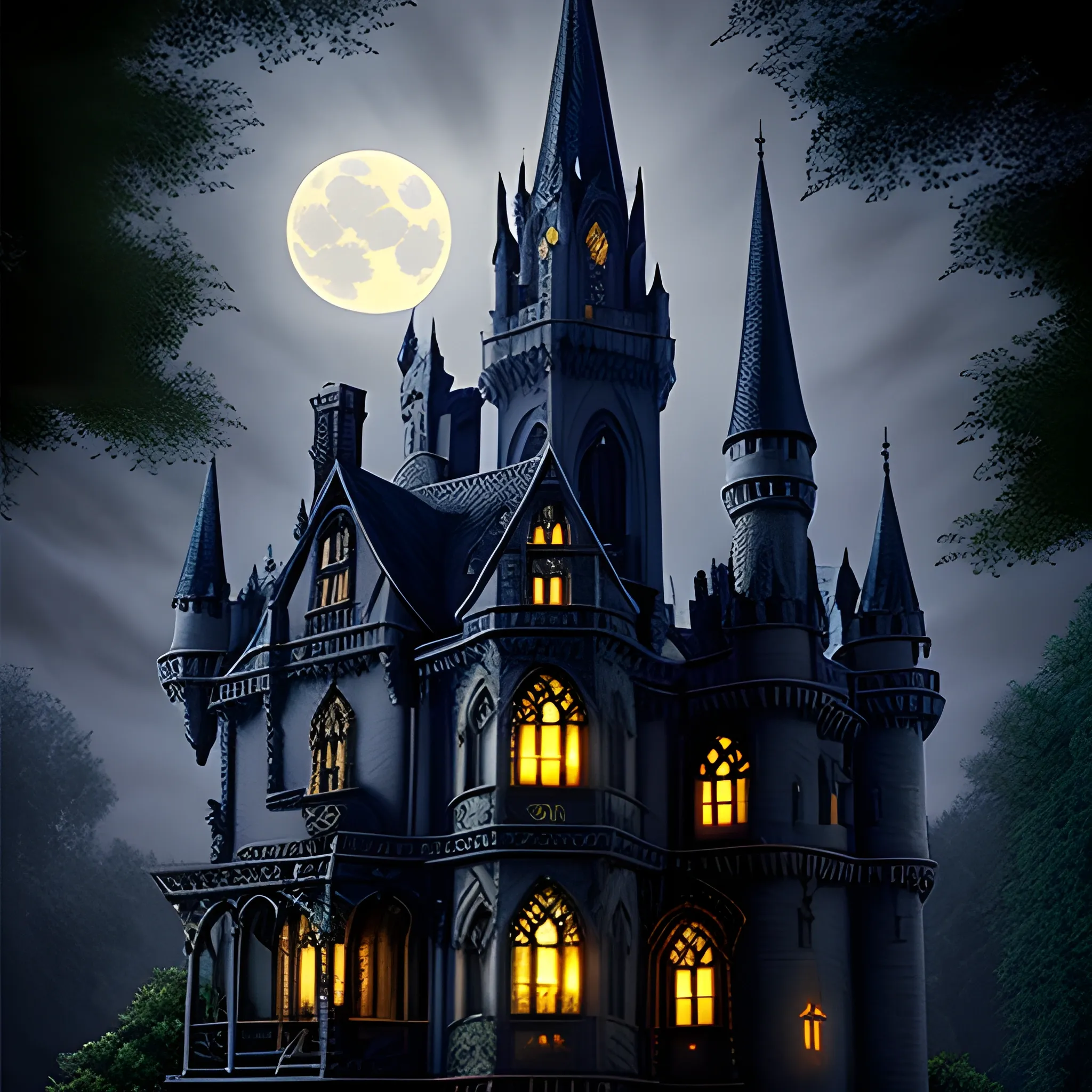 wizard realistic gothic castle moon bats nighttime 
masterpiece "dappled lighting" photography "intricate detail"