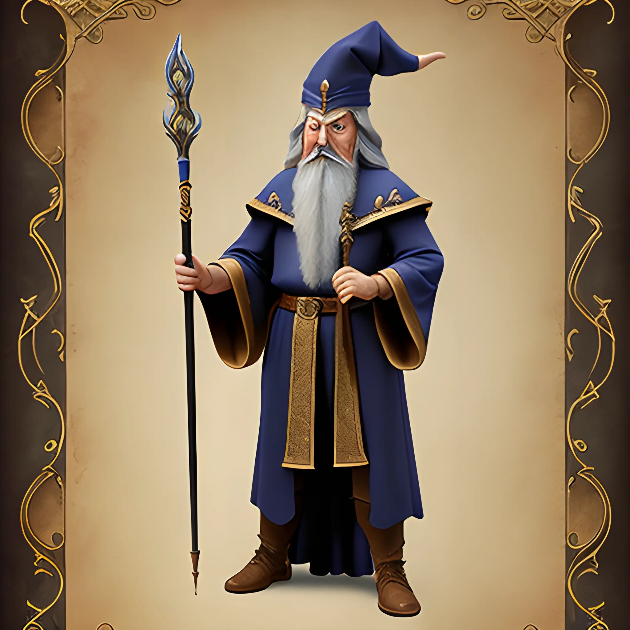 classic wizard with staff
