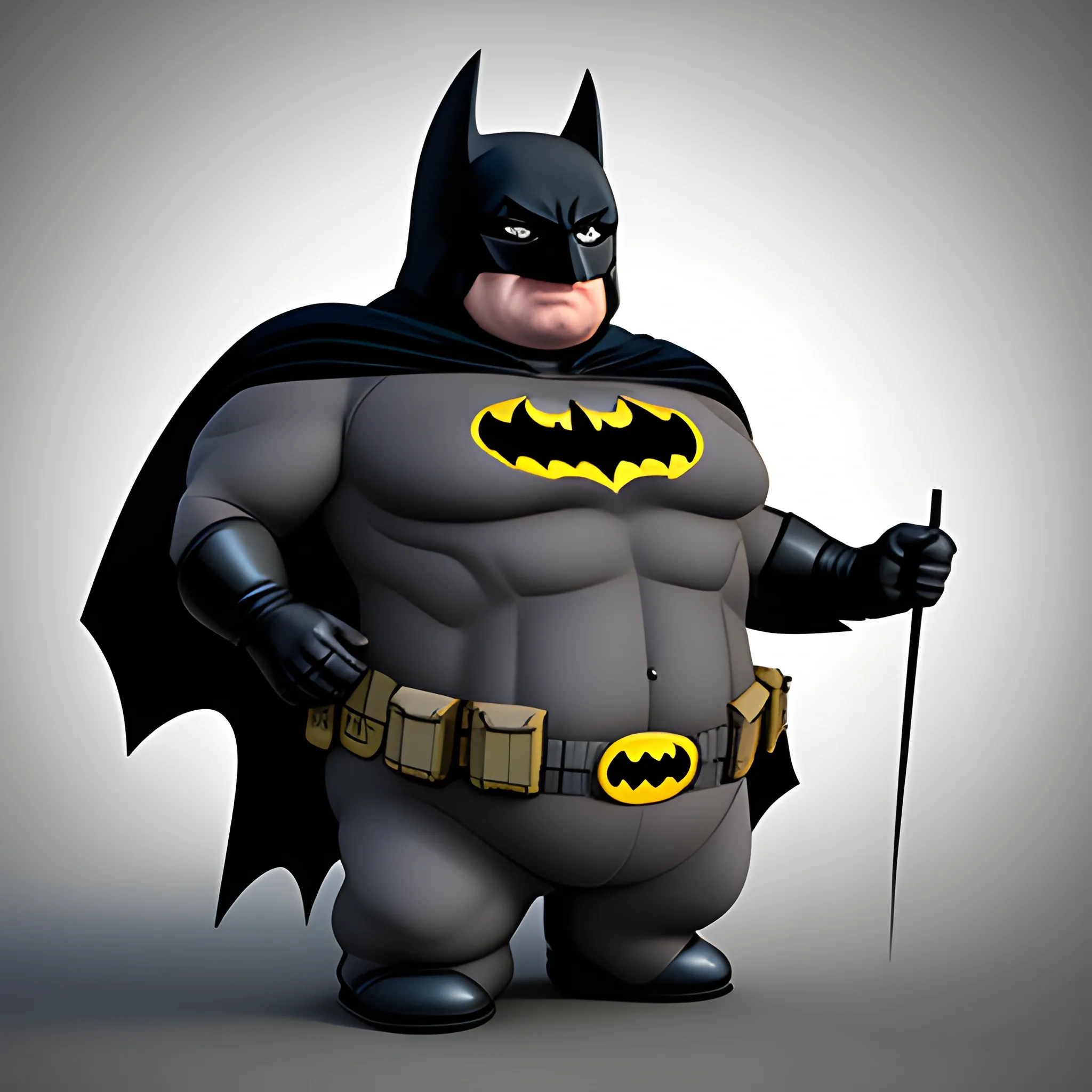 batman, cute, fat, funny, 3d, realistic