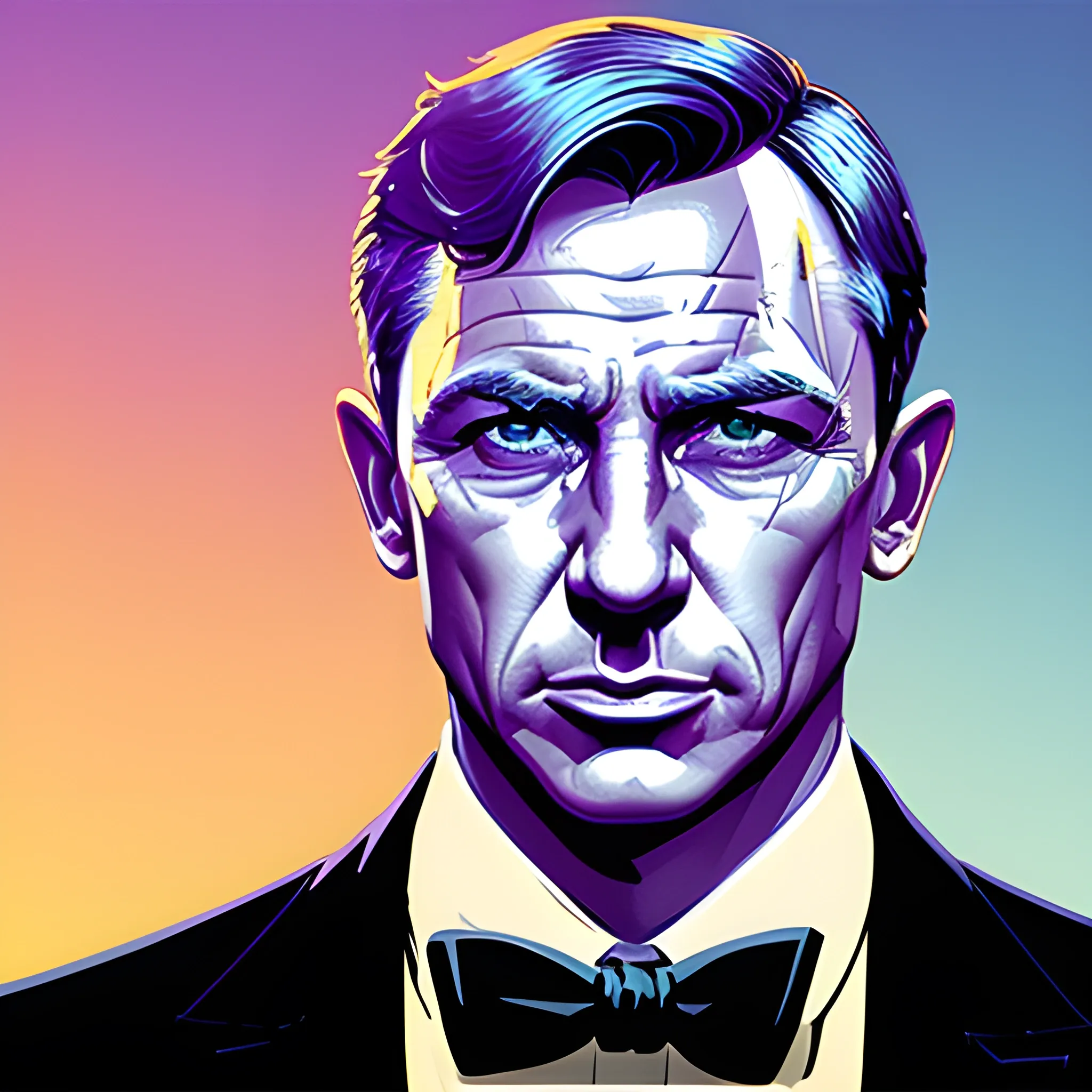 007 james bond, industrial background, by sandra chevrier and greg rutkowski and wlop, purple blue color scheme, vaporware, retro, outrun, high key lighting, volumetric light, digital art, highly detailed, fine details, intricate, ornate , complex, octane render, unreal engine, photorealistic, measures 1920×1080