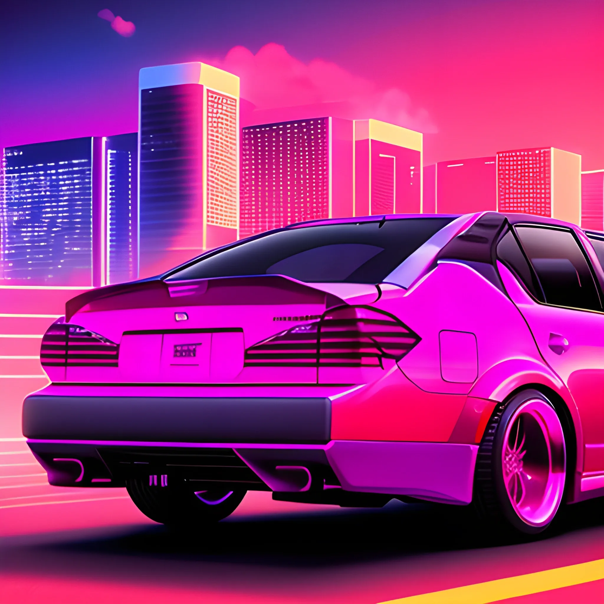 synthwave, nissan maxima - Arthub.ai