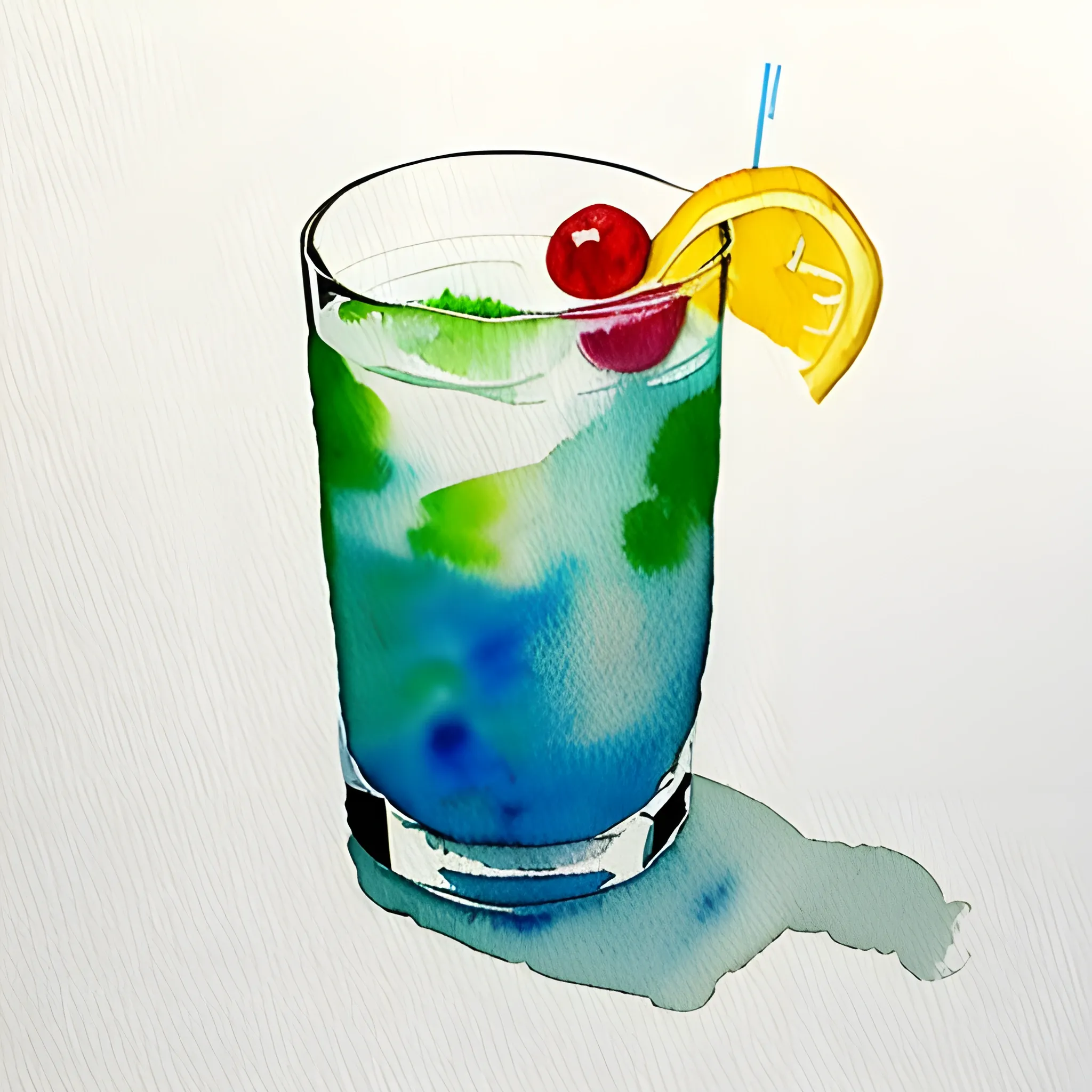 cocktail, water color