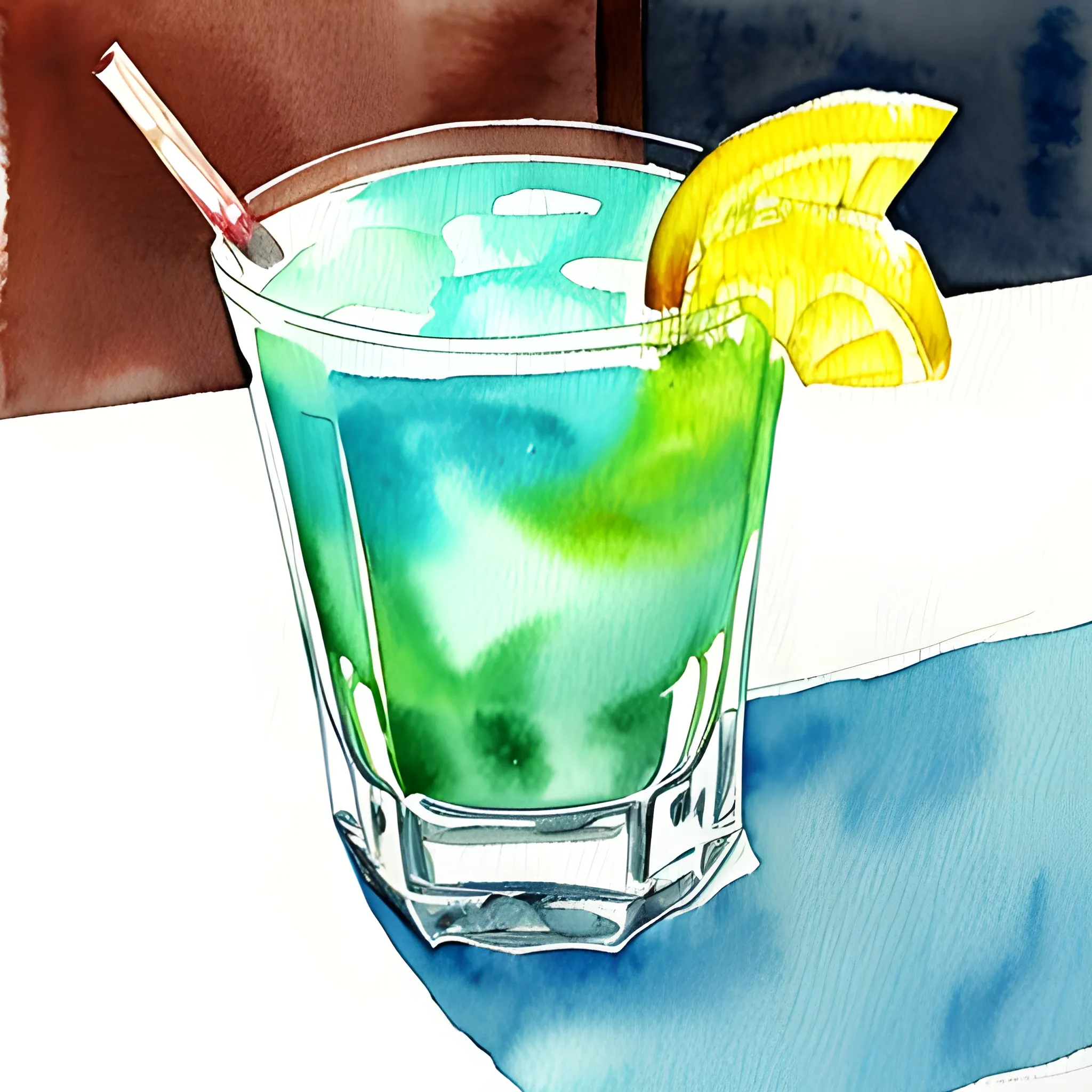 cocktail, water color