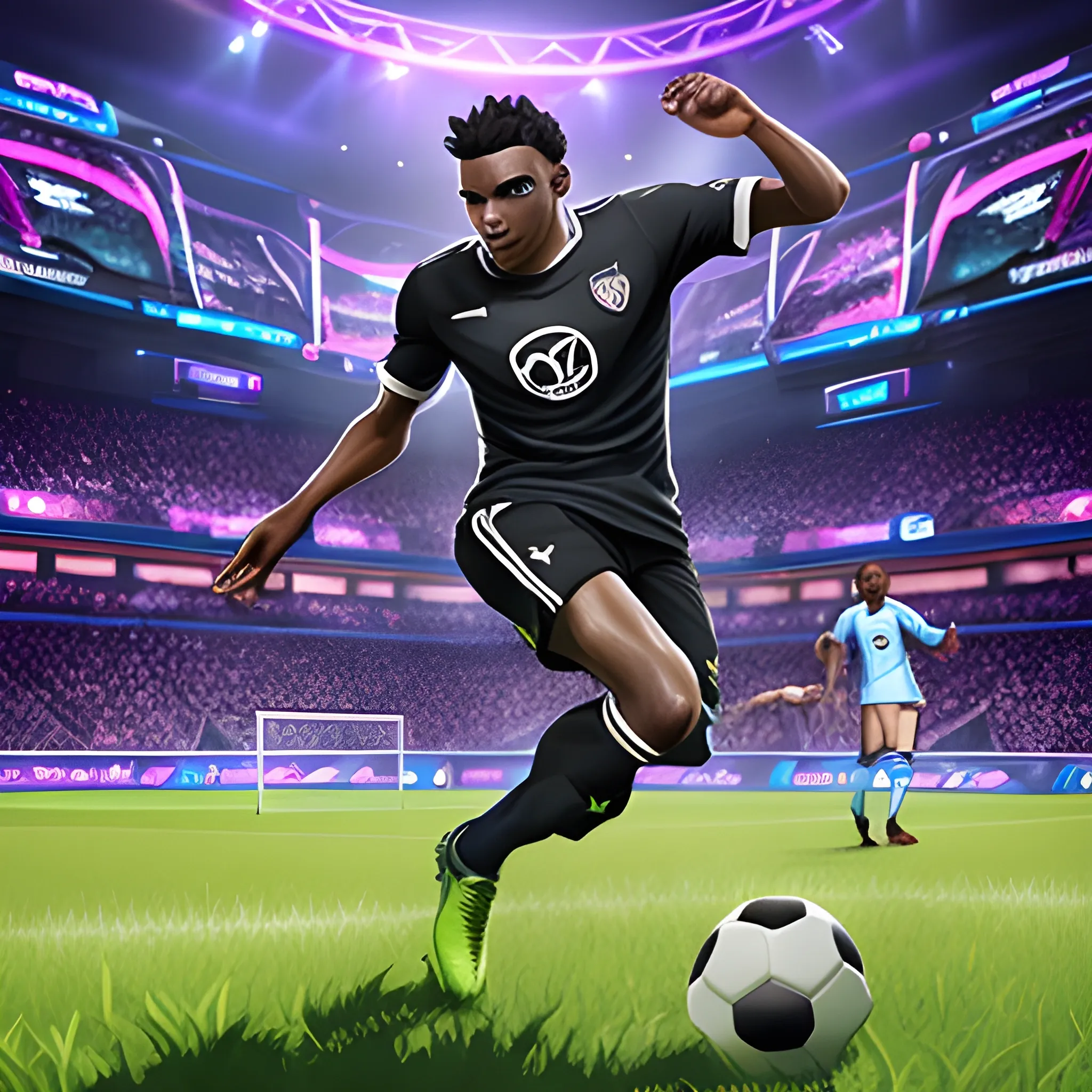 soccer player black style league of legends