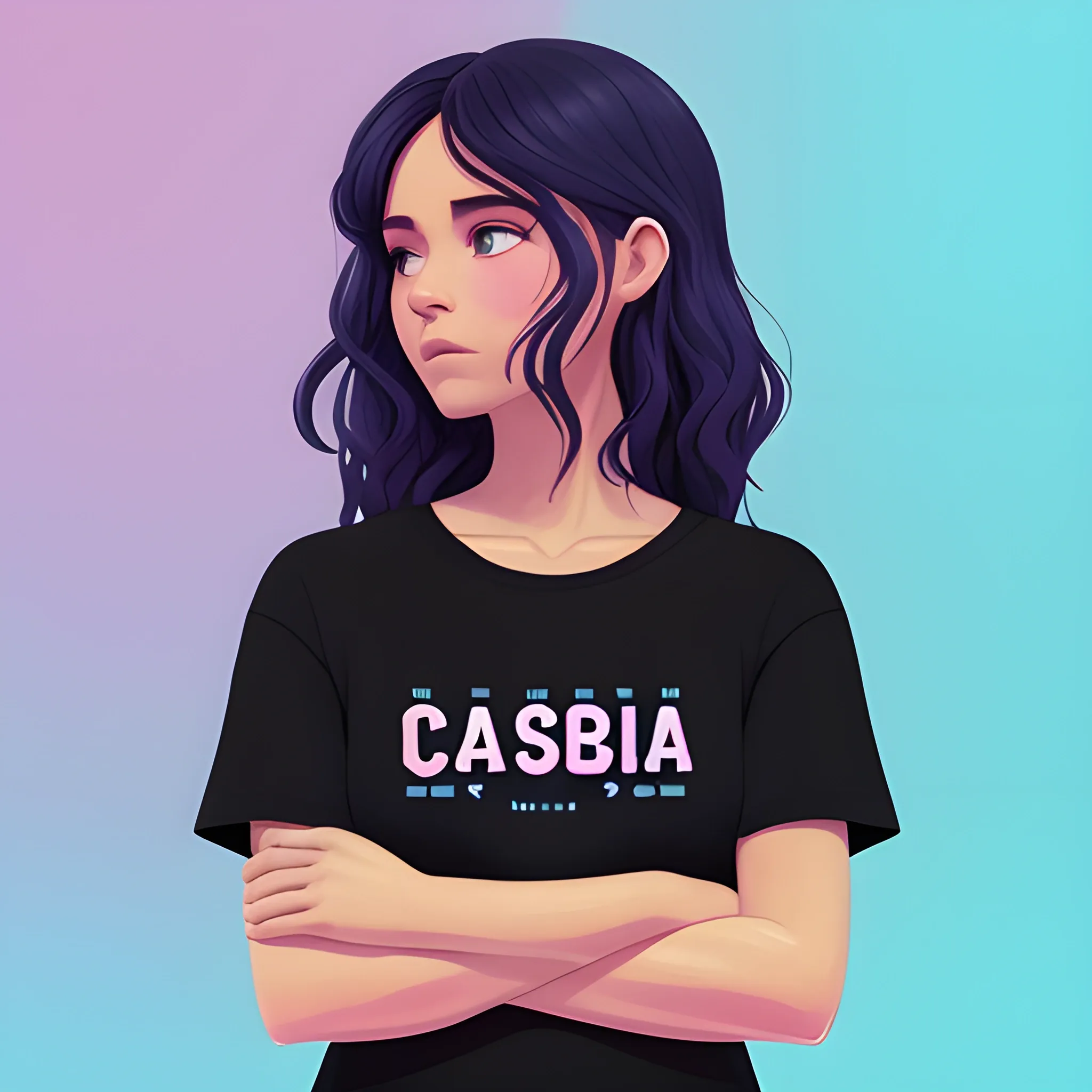 Crea con el nombre "CamiSol" una imagen que contenga el nombre en grande. Usa colores como: negro, violeta, rosa y azul oscuro, en forma de gradientes, y haz lo mismo para el fondo que sea aesthetic. Y que el nombre este de manera vertical.