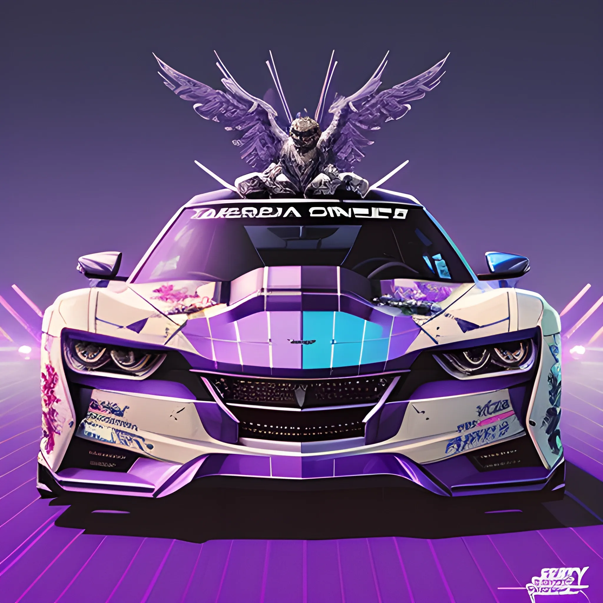 need for speed ,by sandra chevrier and greg rutkowski and wlop, purple blue color scheme, vaporware, retro, outrun, high key lighting, volumetric light, digital art, highly detailed, fine details, intricate, ornate, complex, octane render, photorealistic,