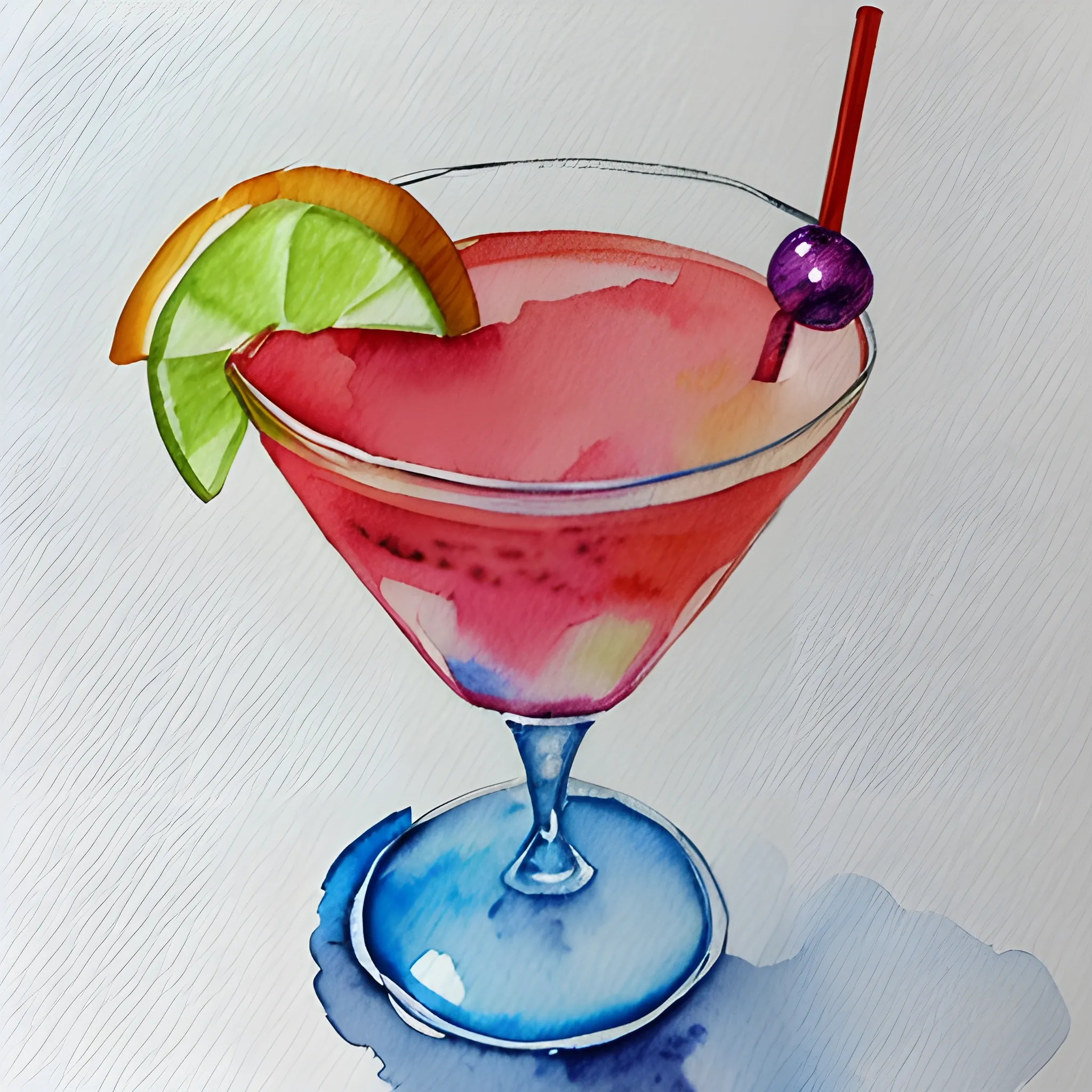 cocktail, water color