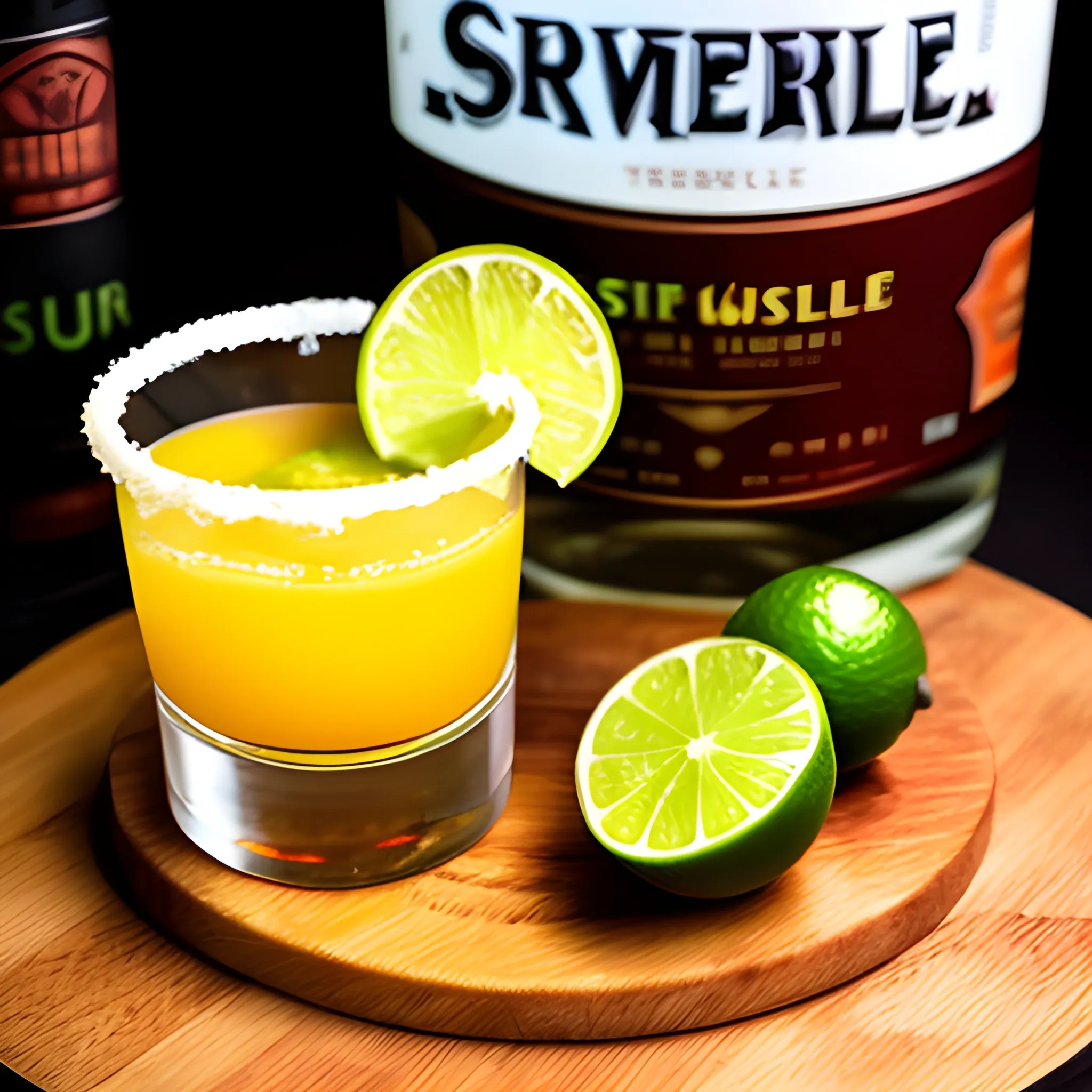 Ghost Tequila, Triple Sec, Dash of Sour Mix, Fresh Lime, Tajín Rim