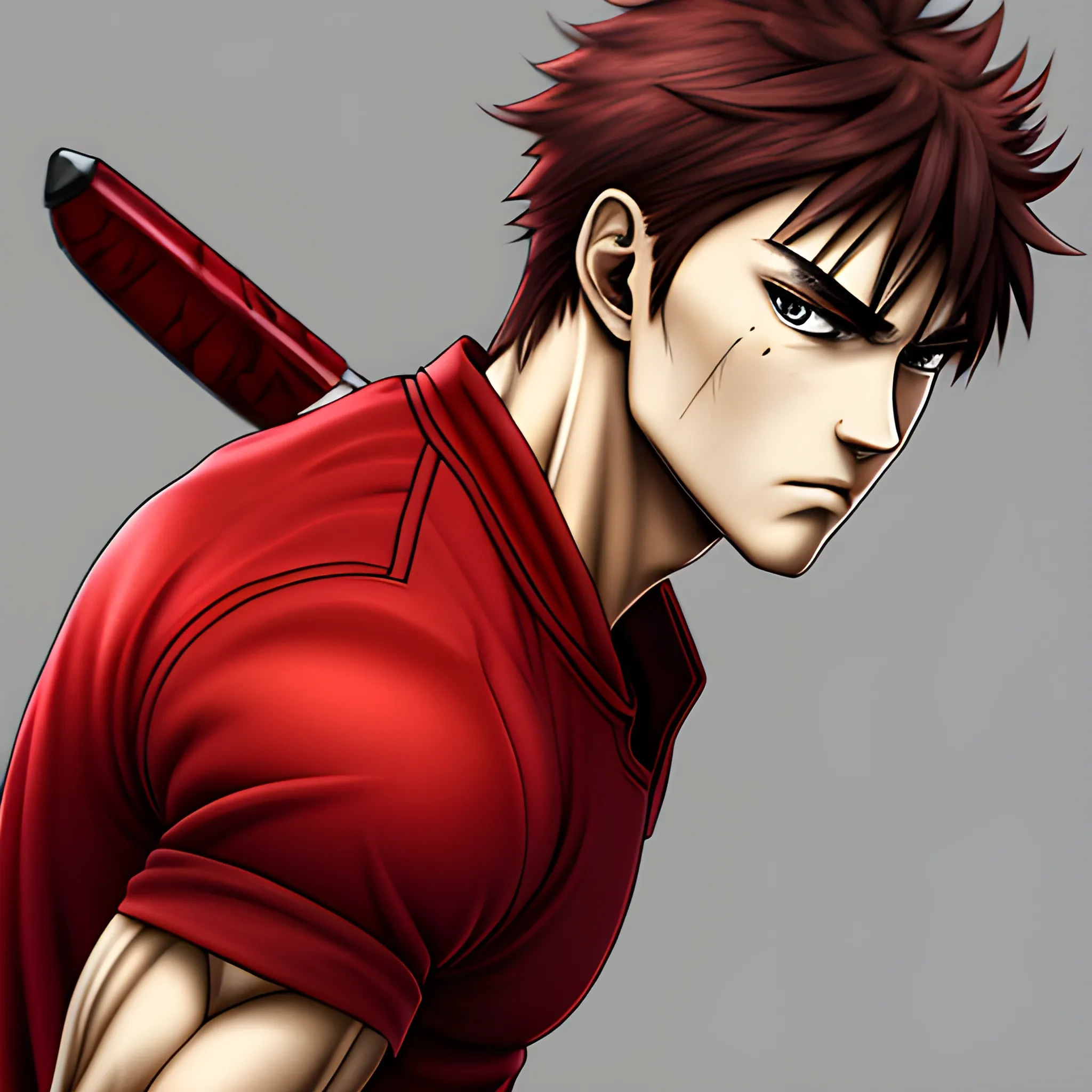 Man, red clothes, figther, anime, detailed, complete body, anime style, furious, brown hair, warrior
(high quality), (detailed), (masterpiece), (best quality), (highres), (extremely detailed), (8k)