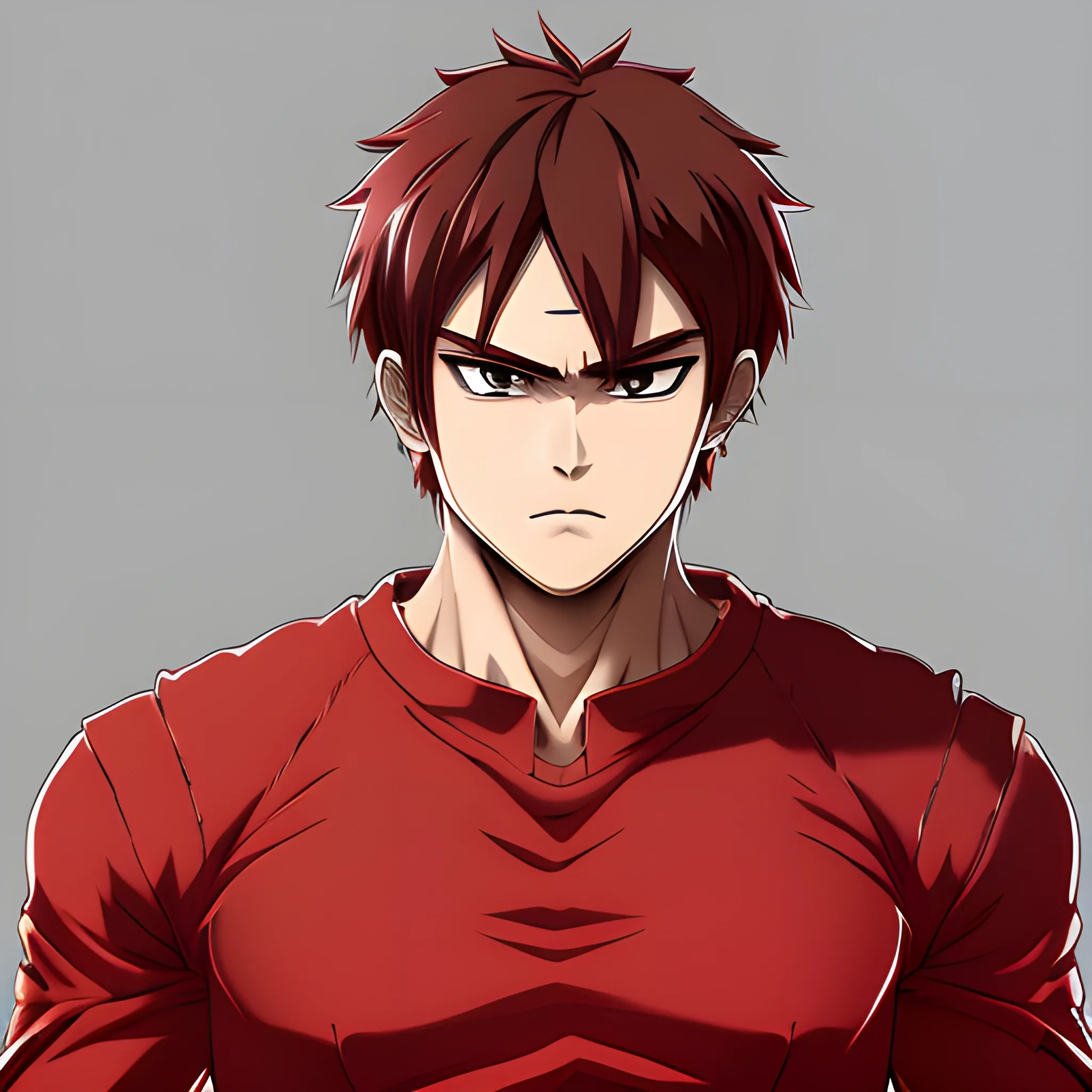 Man red clothes figther anime detailed complete body anime   Arthubai