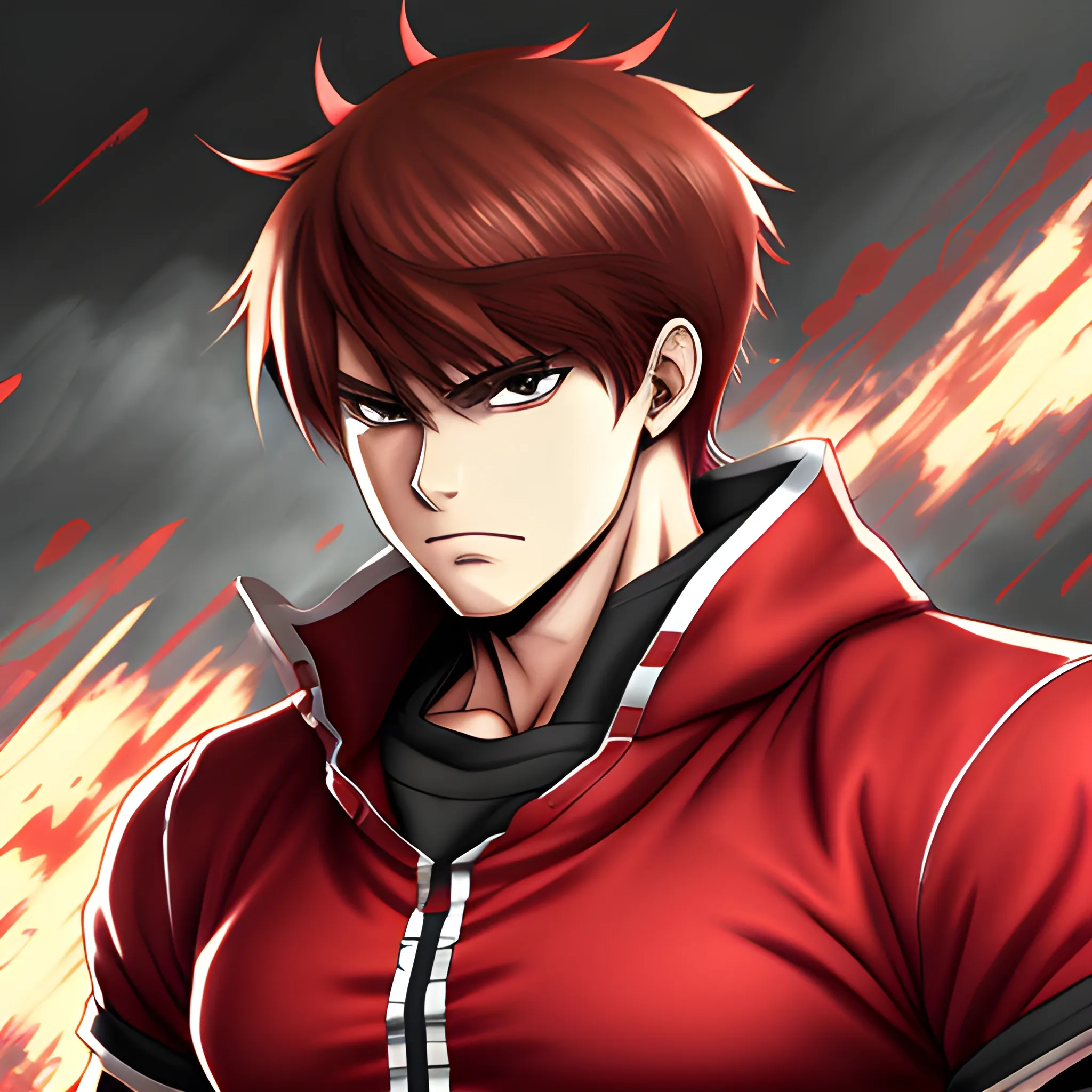 Man, red clothes, figther, anime, detailed, complete body, anime style, furious, brown hair, warrior
(high quality), (detailed), (masterpiece), (best quality), (highres), (extremely detailed)