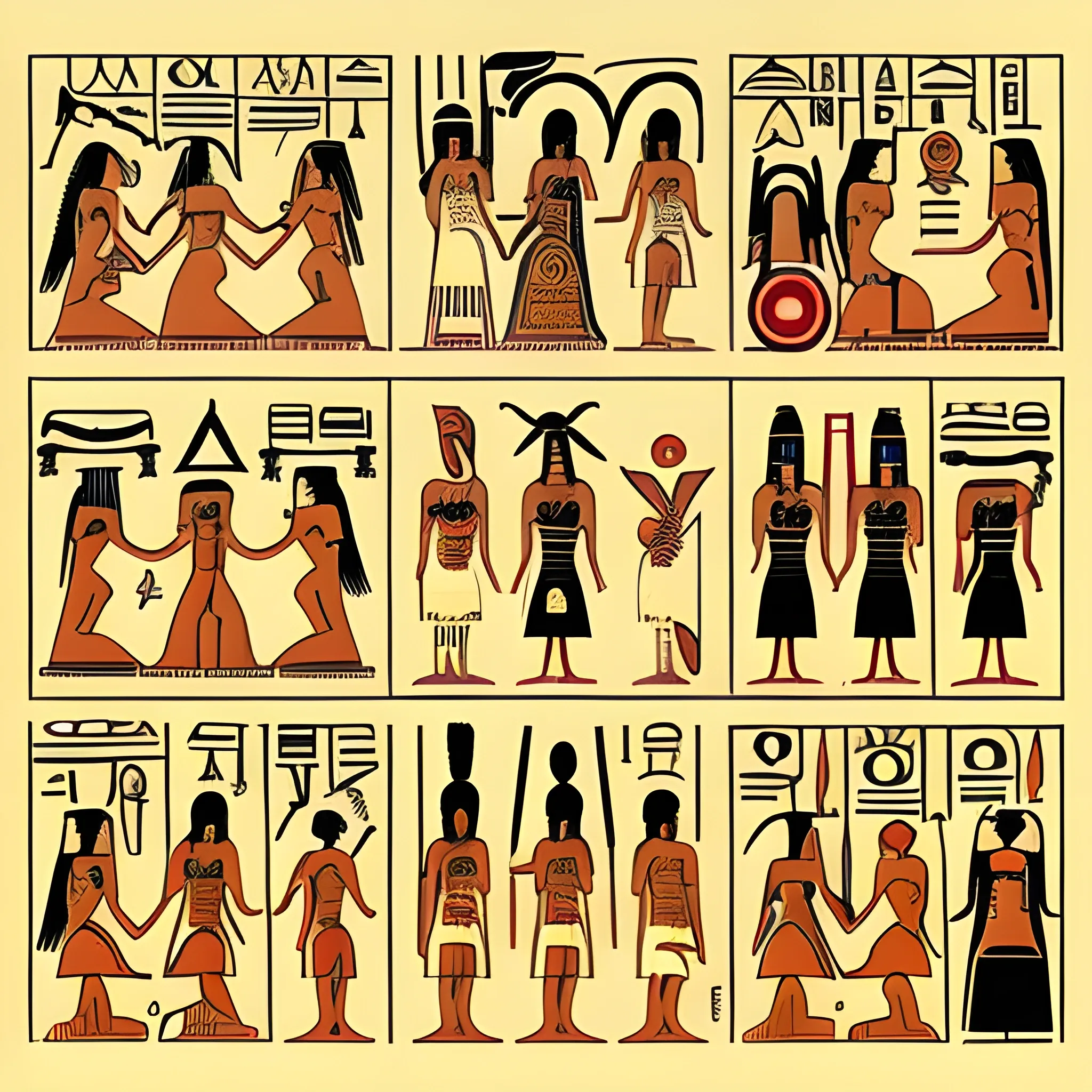 a modern spin on ancient hieroglyphs , Cartoon