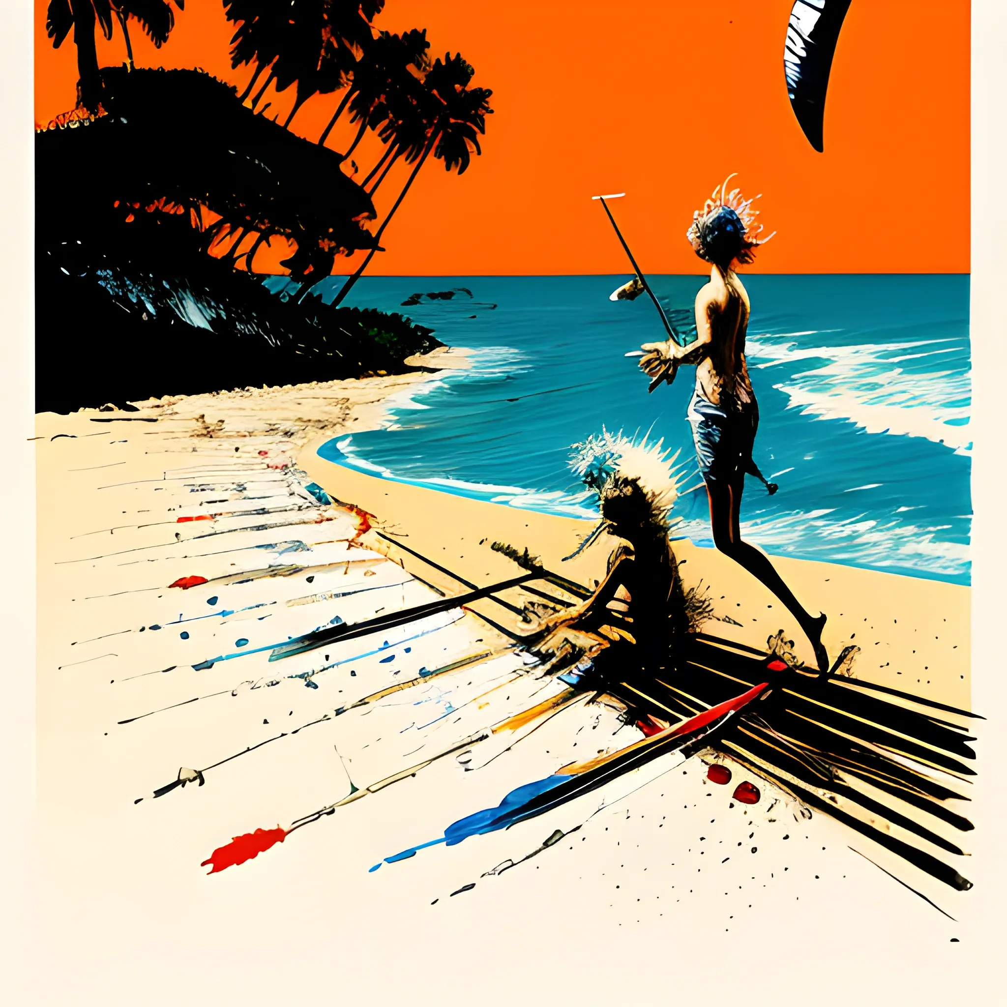 Ralph Steadman painting of the endless summer poster