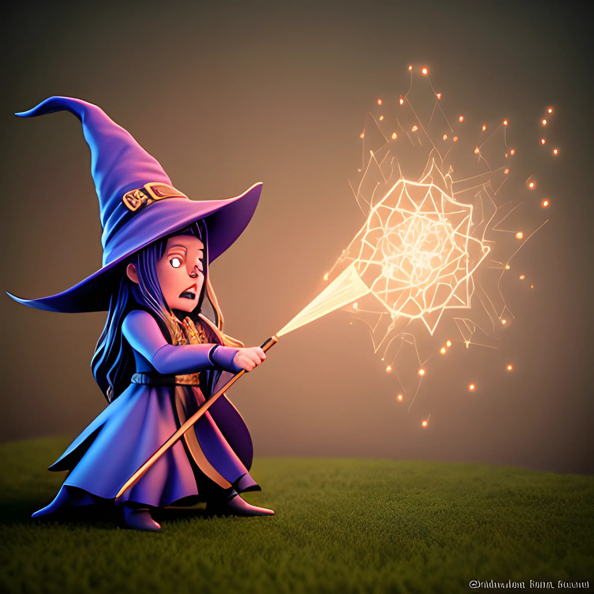 Wizard Shooting Spell On Witch Wizard Fighting A Witch Very