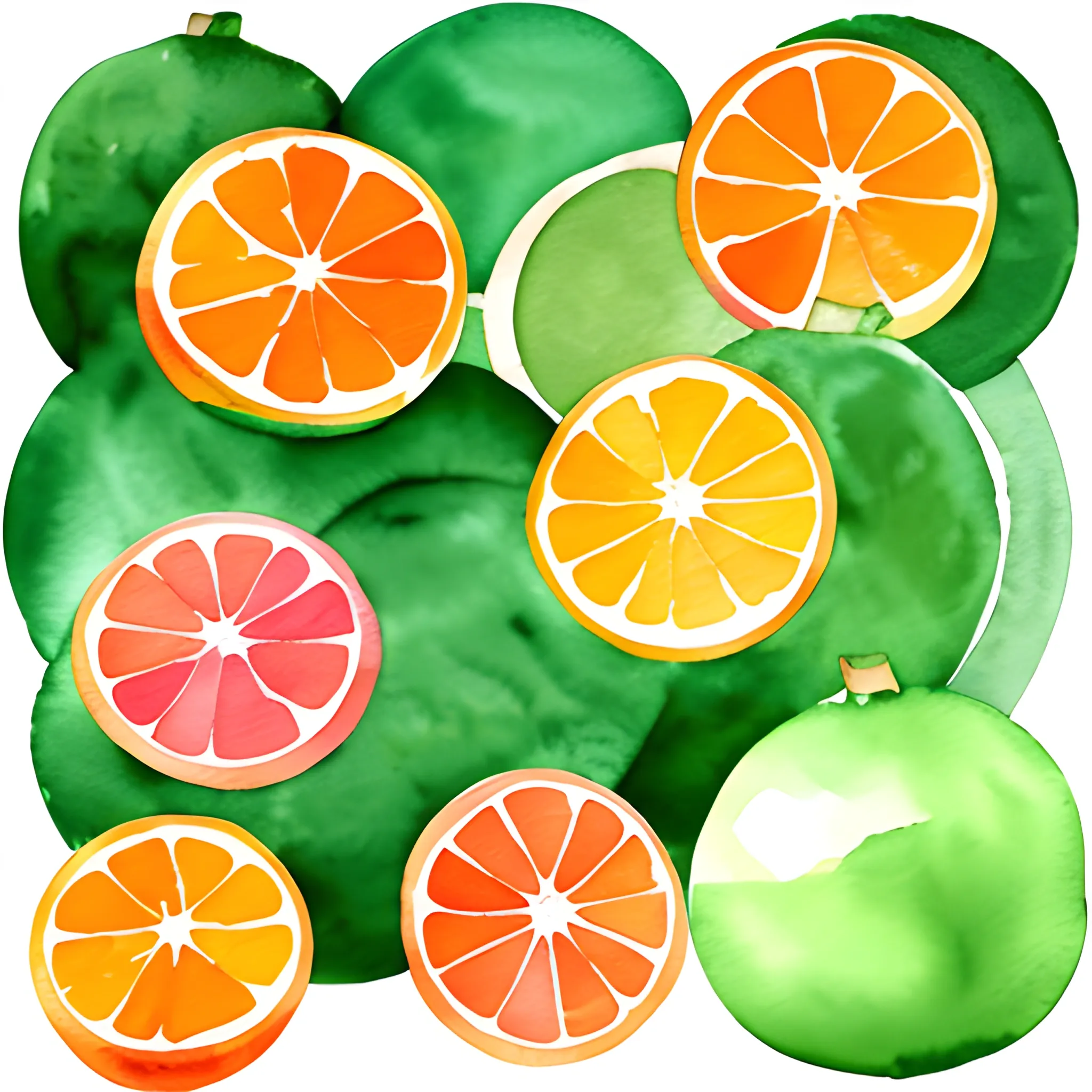 Watercolor Oranges Clipart - digital png citrus, graphics, Water Color