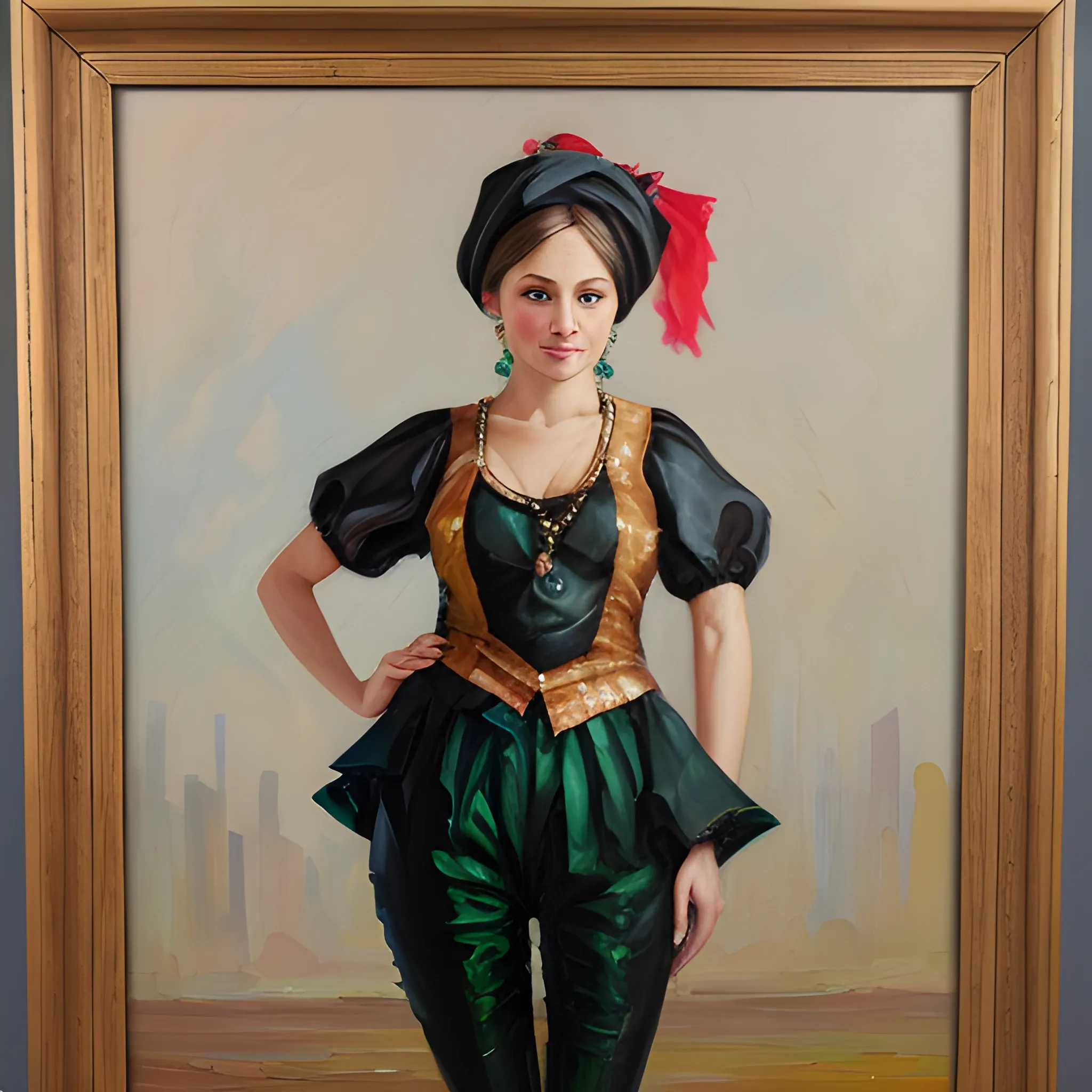 Reveling outfit, Oil Painting