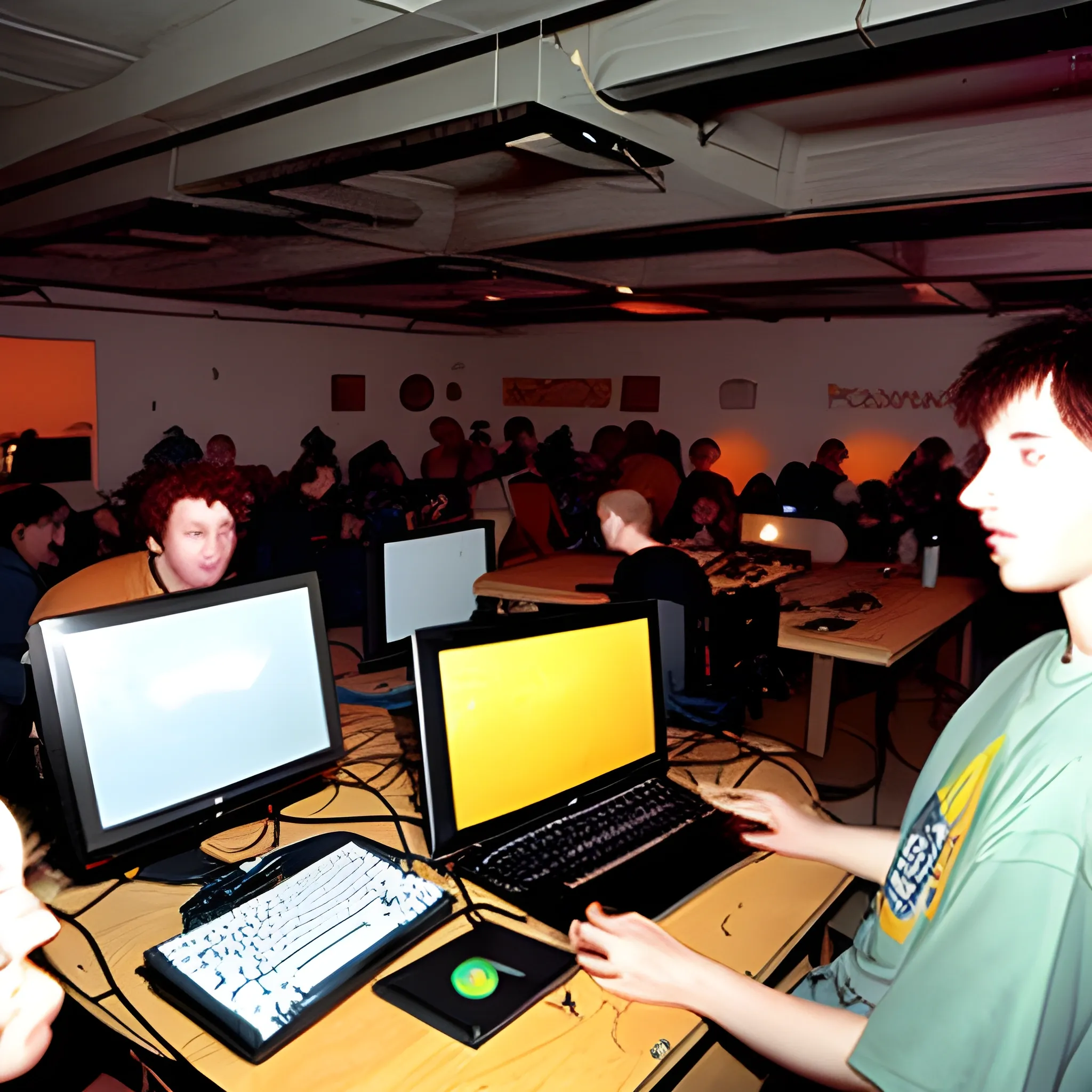 old picture of lan party, year 1999