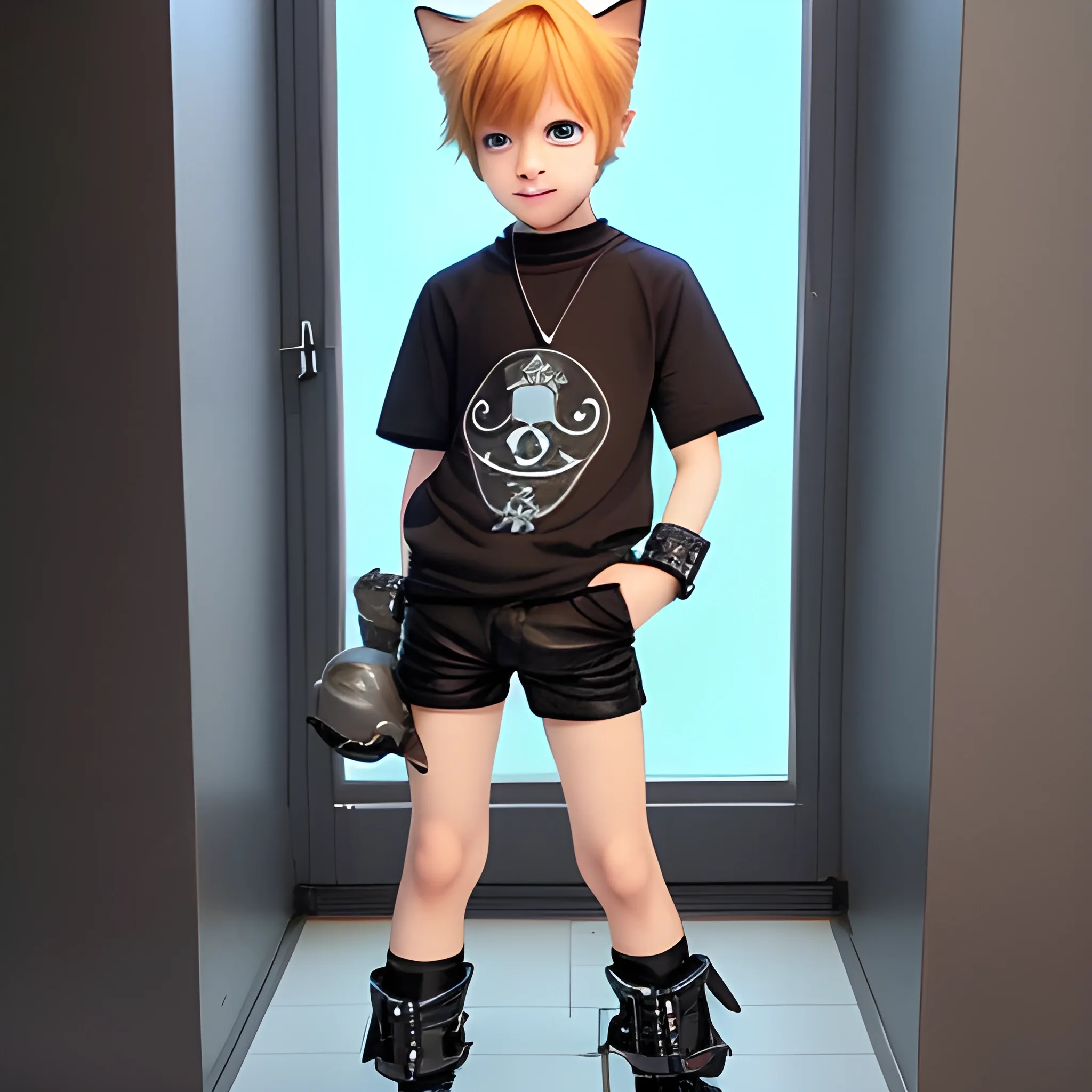 catboy cute looking at camera full body picture
