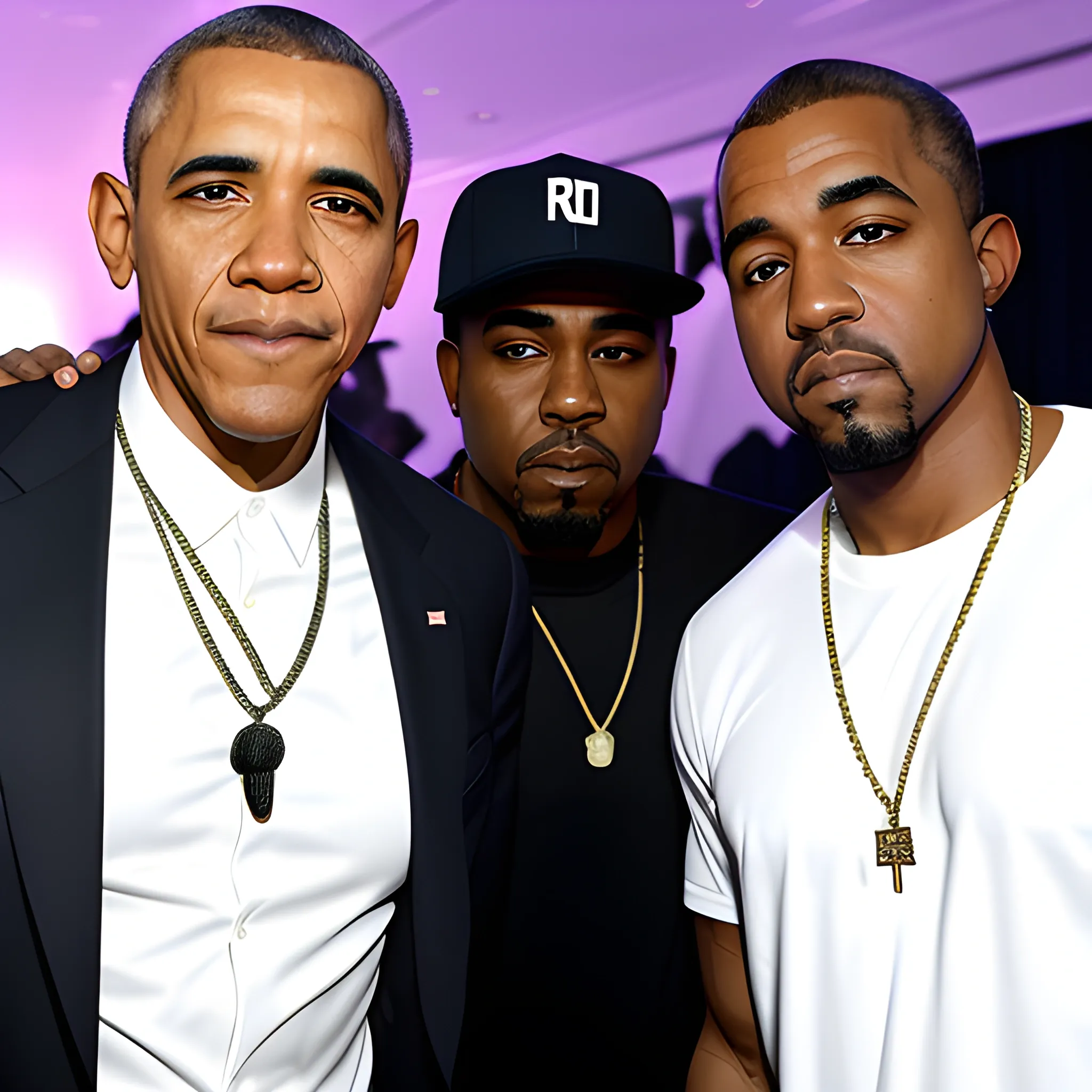 obama hanging out with lil uzi vert and kanye west, 3D