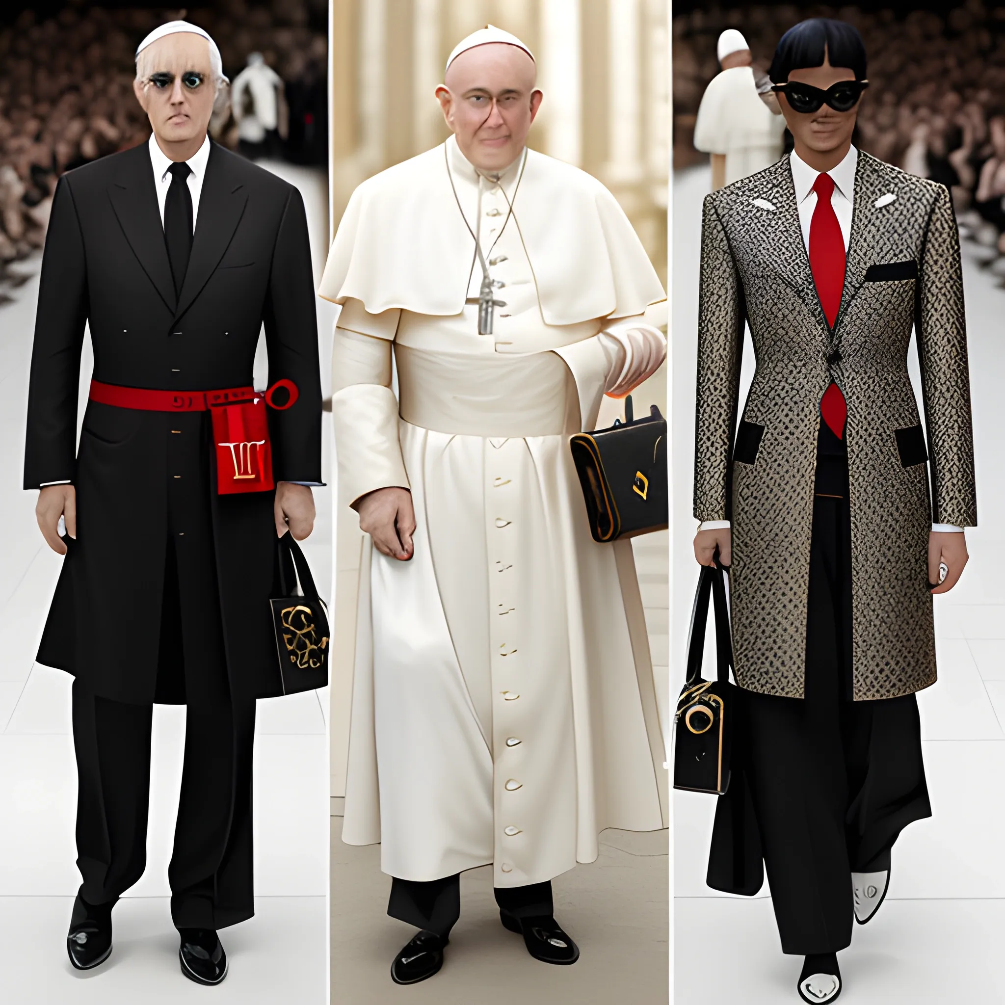 the pope, prada, gucci, Dior, louis vuitton, 3D