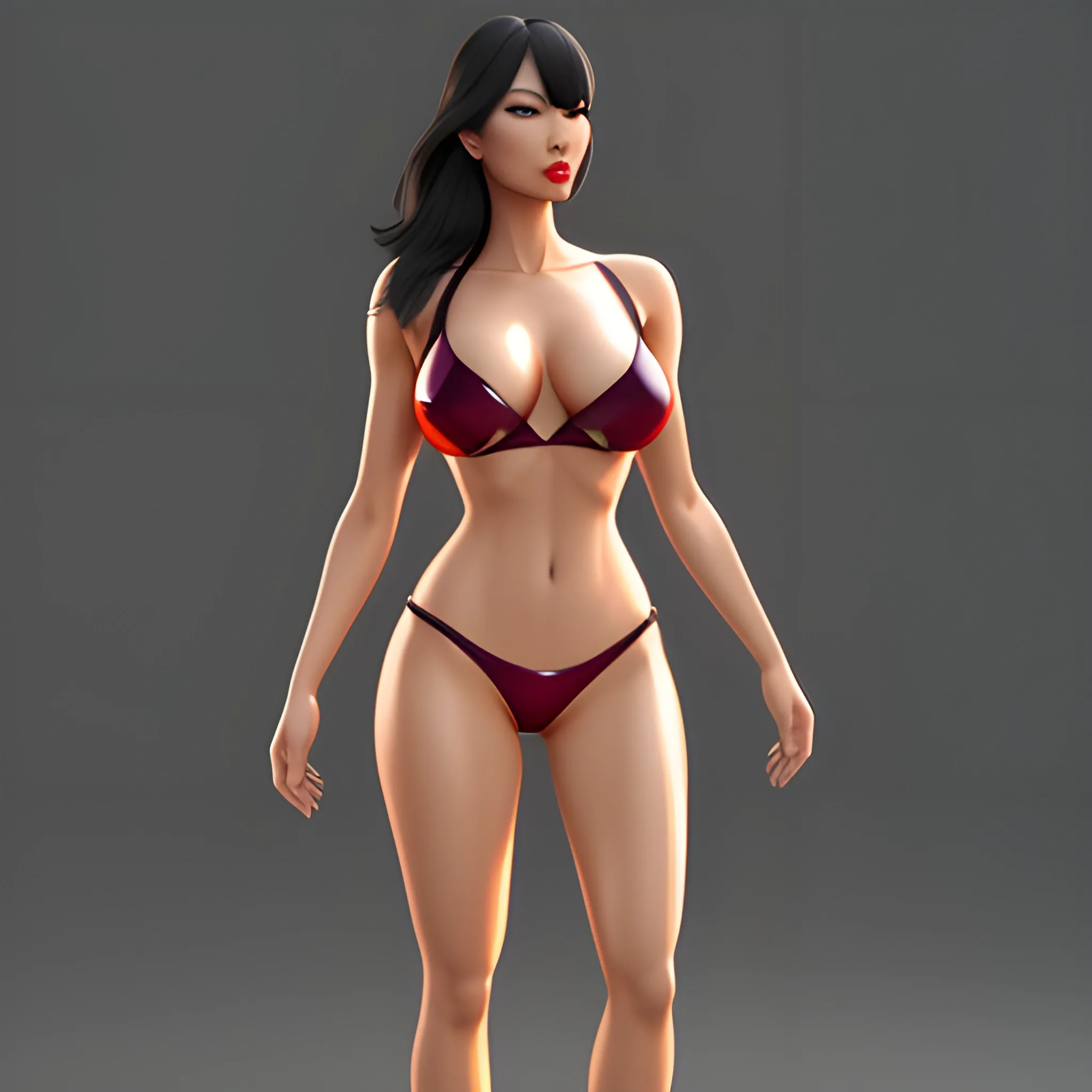 asian girl, sexy, sharp rendering, realistic, ex military, 3D, fullbody, young, hot
