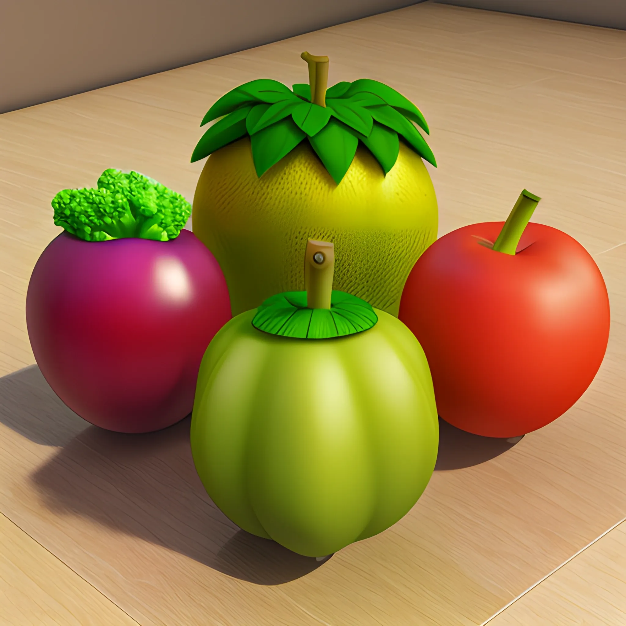 fruits veggies real 4k  3d