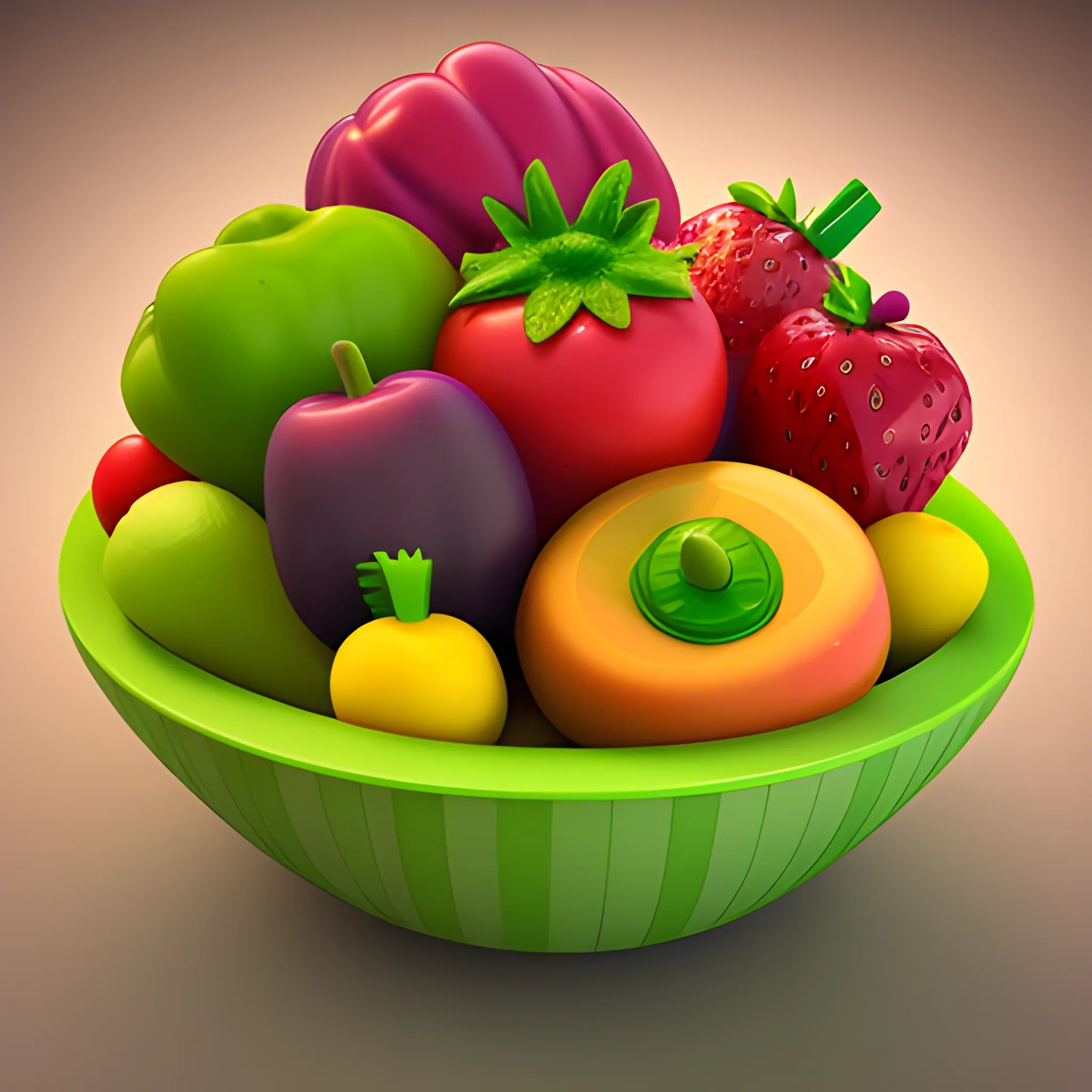 fruits veggies real 4k  3d