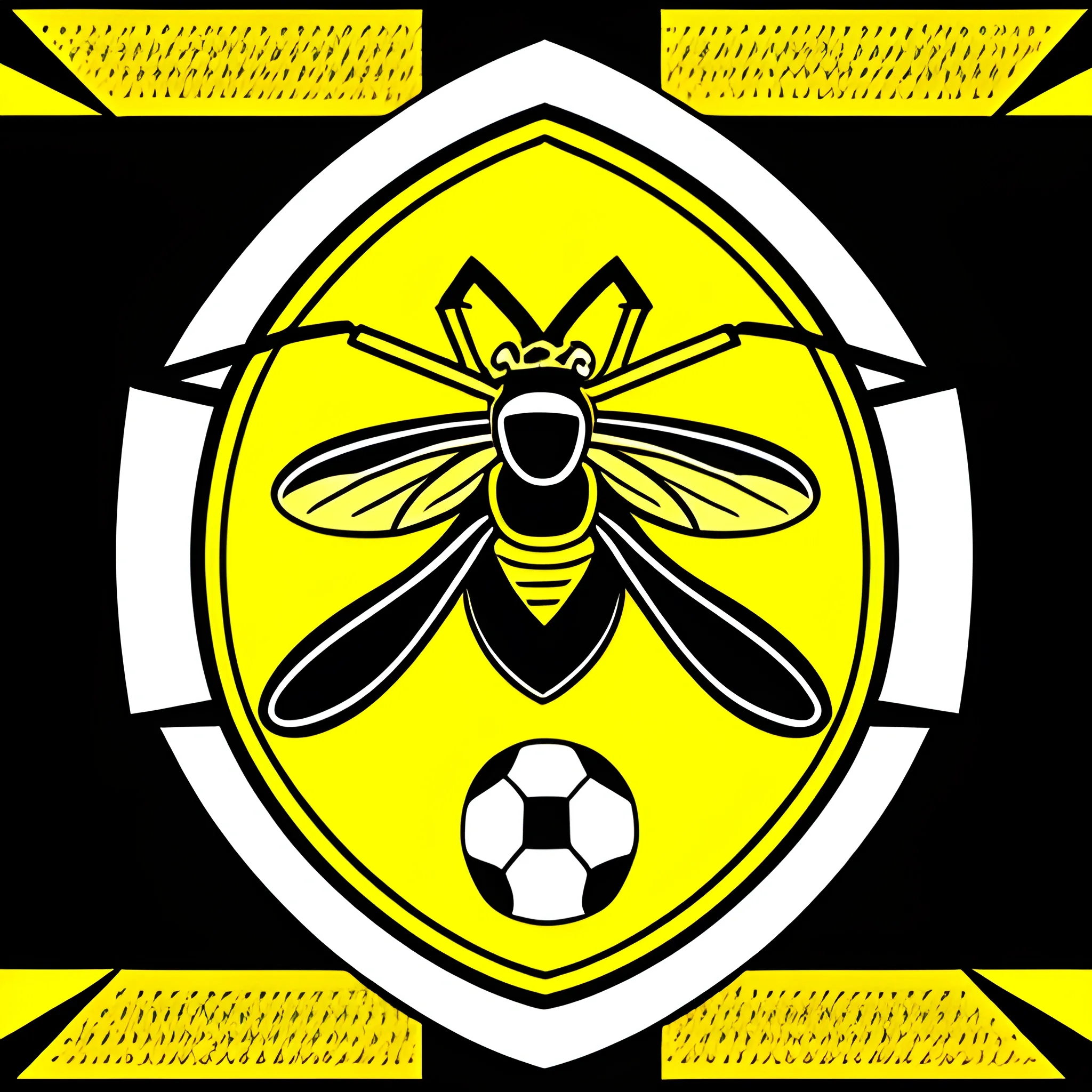 Cartoon

a sports shield that contains the word basket calasparra, a wasp with a basketball. wear black, yellow and white colors, 