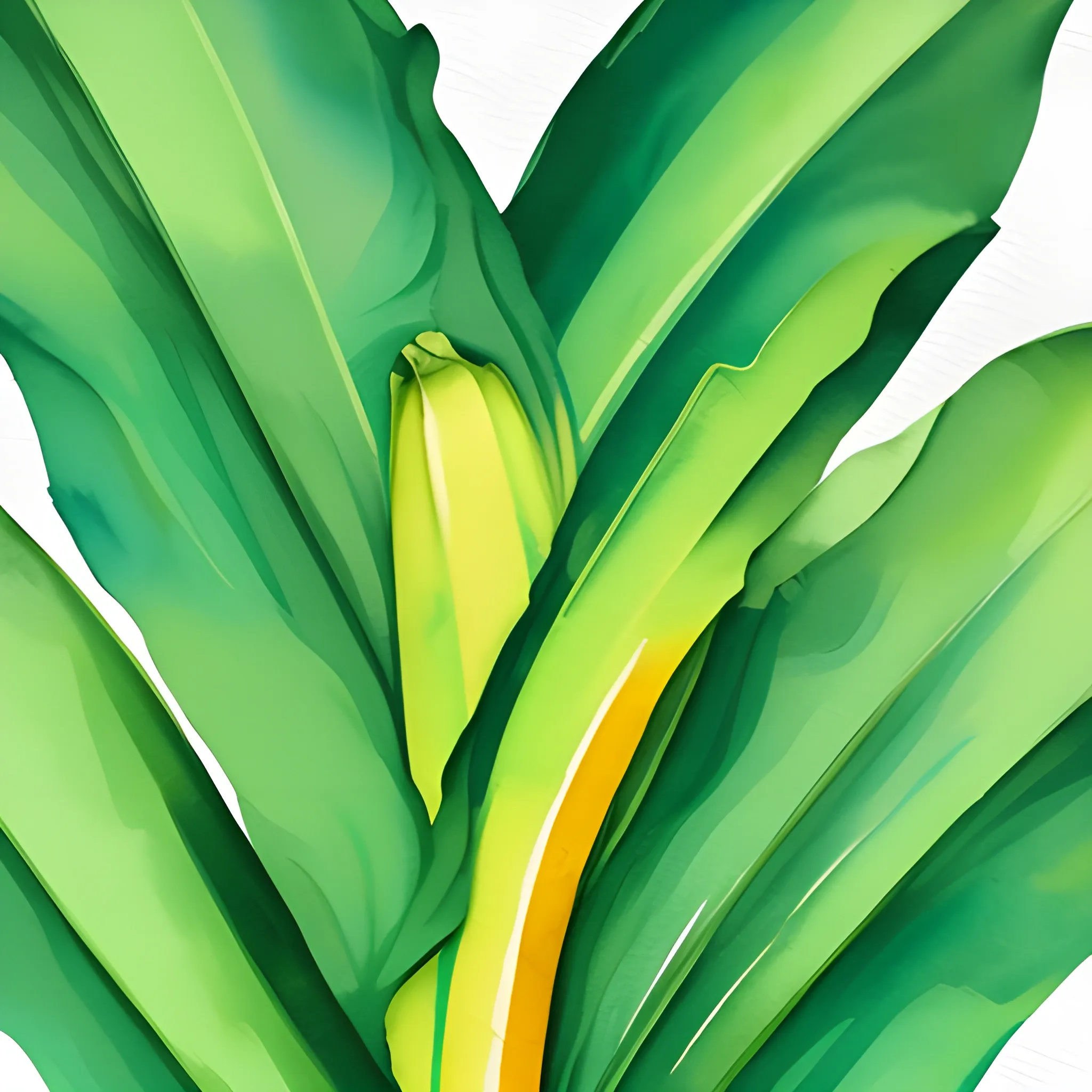 Banana leaf water color art minimalist