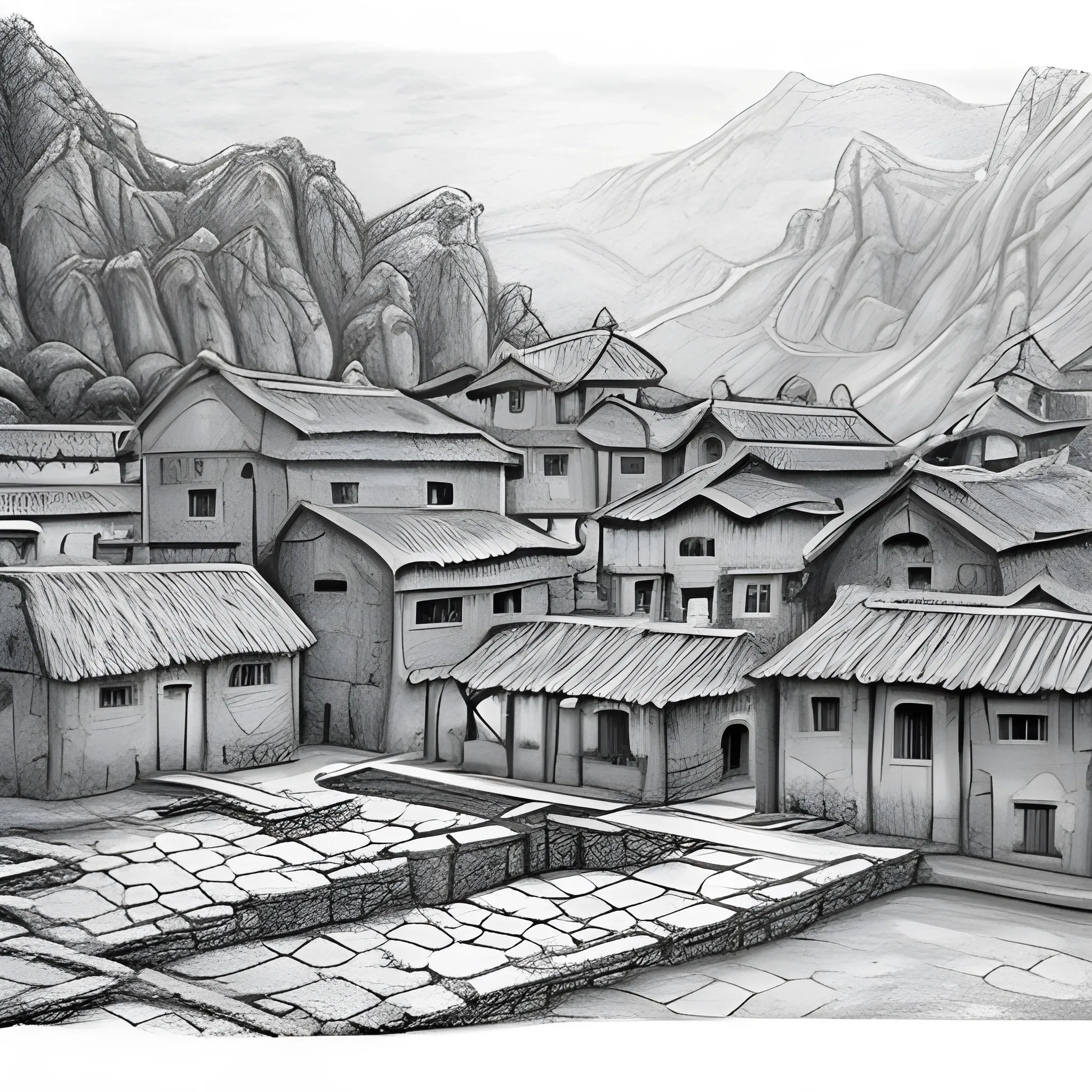 Village Scenery Drawing  Step By Step  Cool Drawing Idea