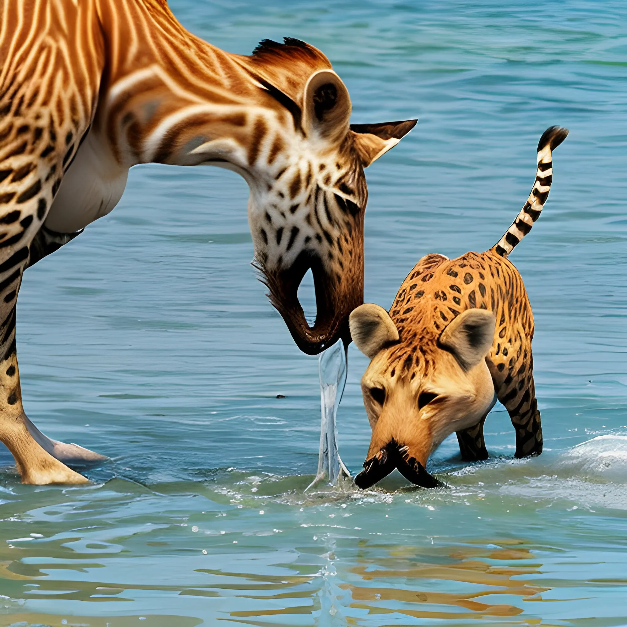 wild safi animals real drinking on sea
