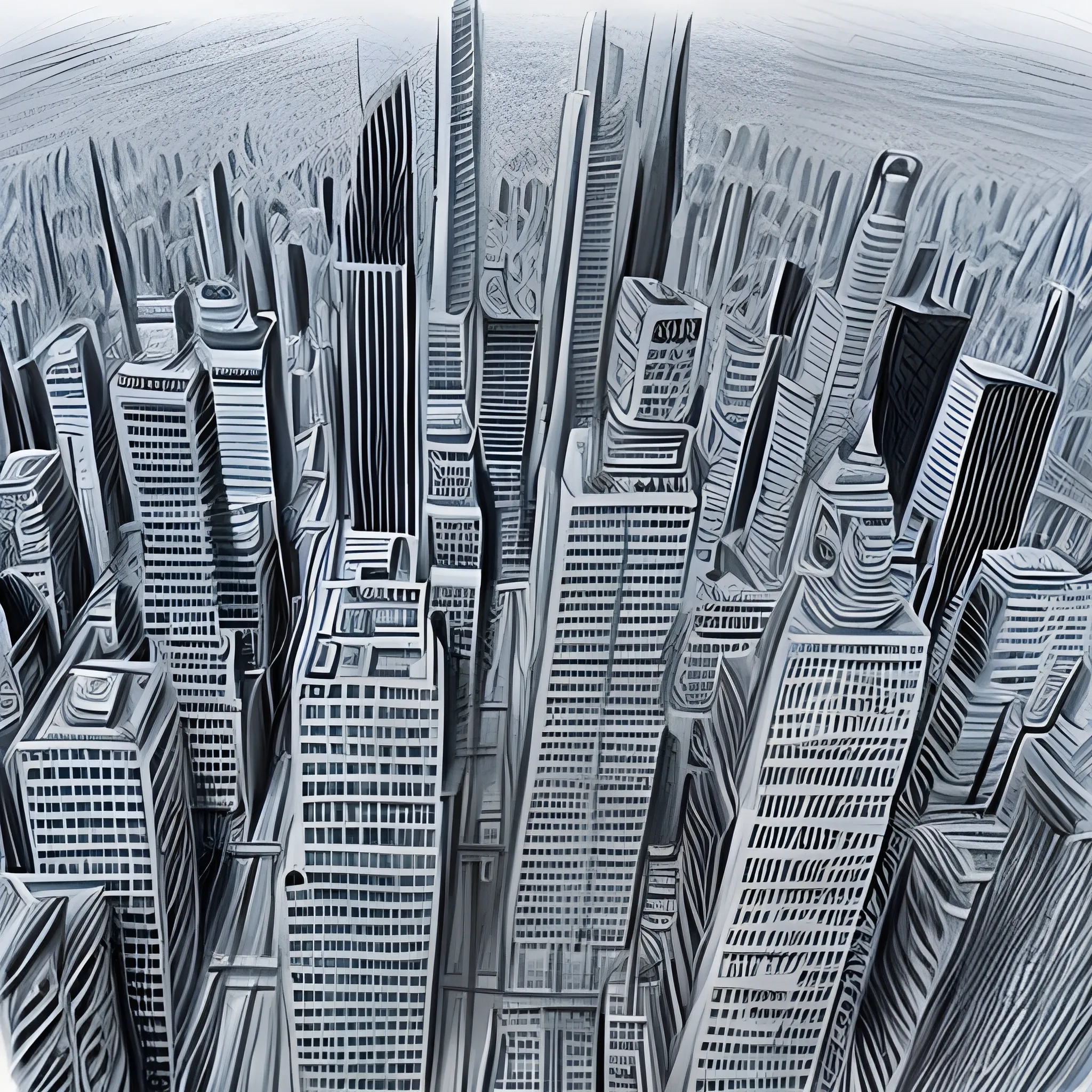 , Pencil Sketchsky wtch from big citys 3d realistic hd quality 