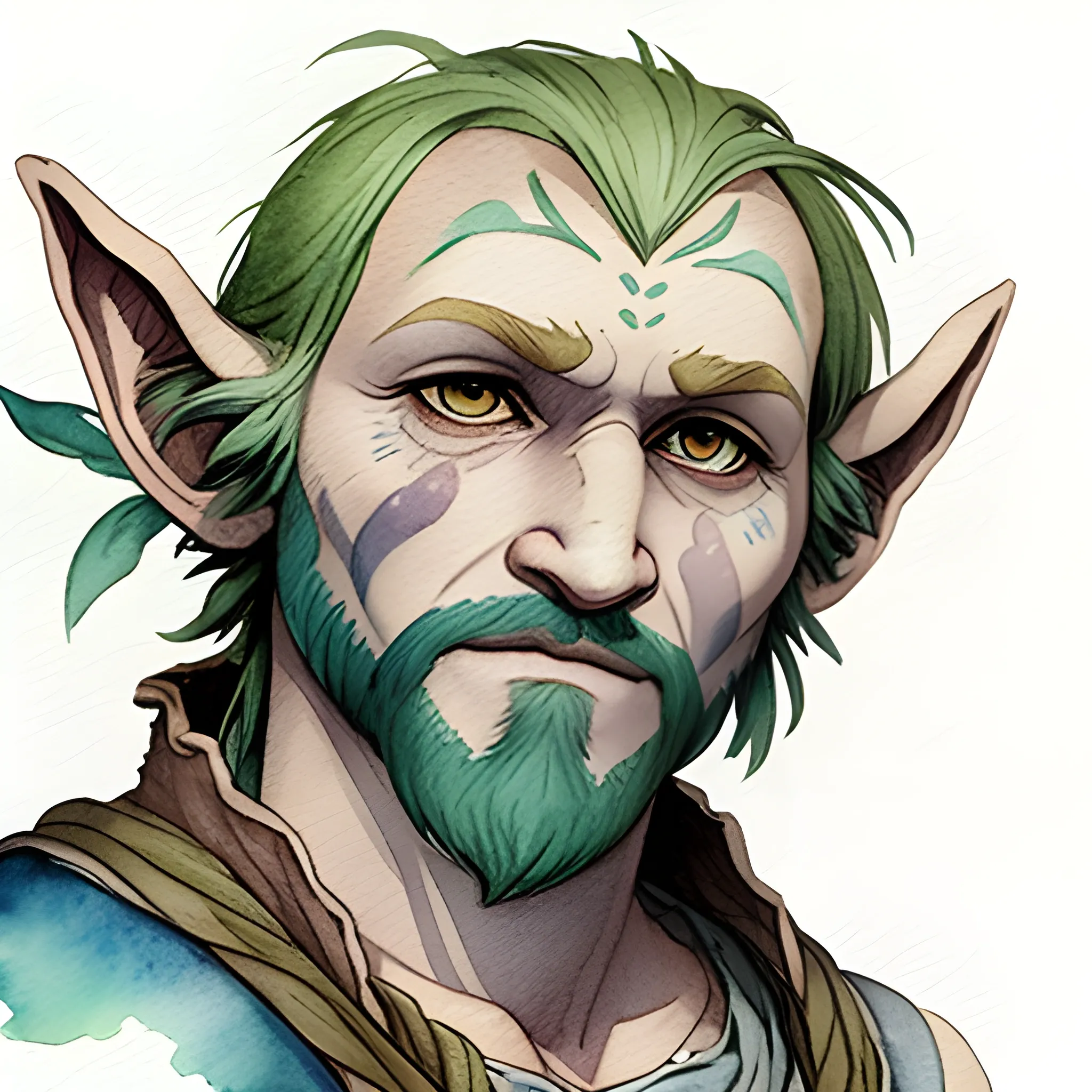 stoic friendly firbolg, Water Color