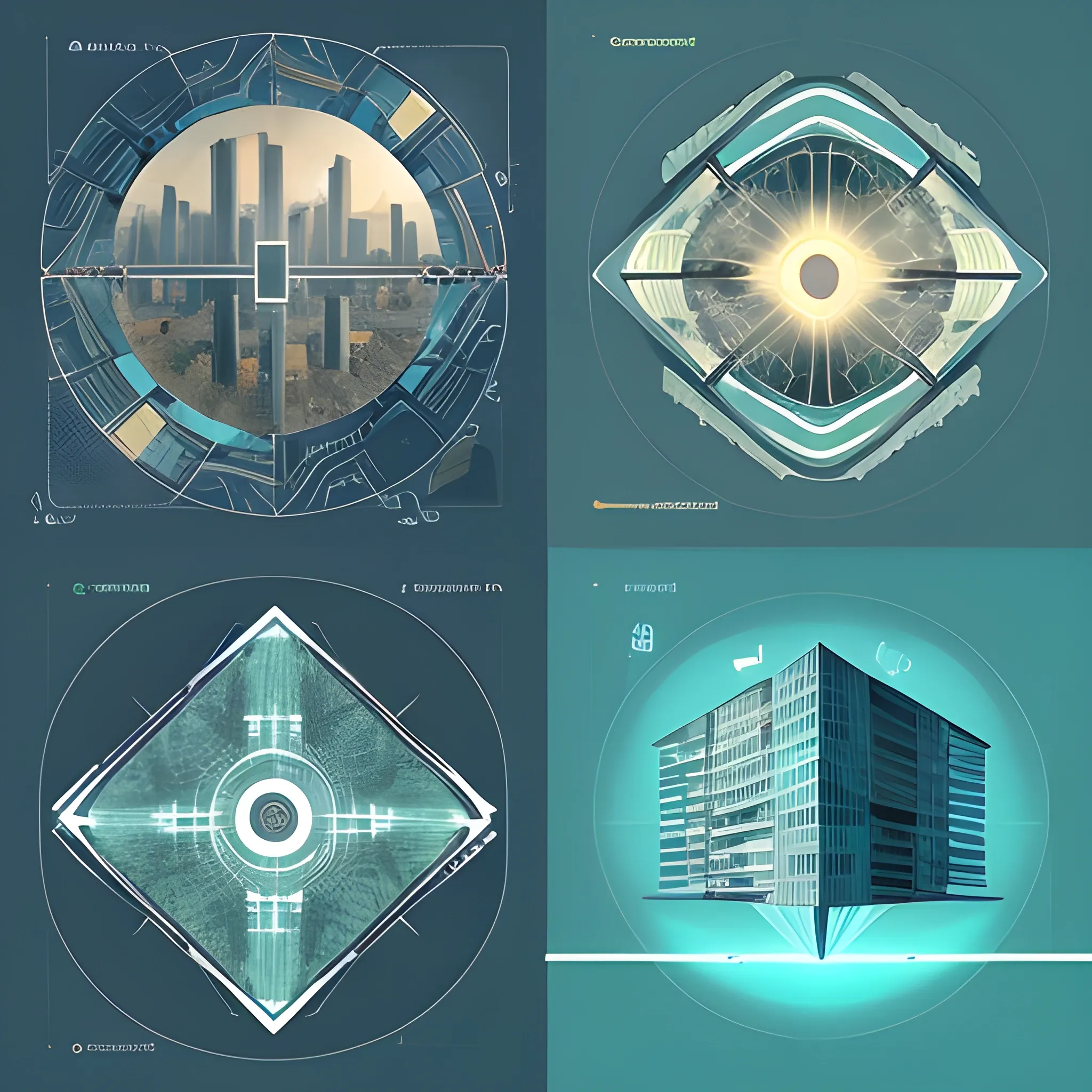 Start by dividing the canvas into three sections: left (representing the present), center (representing the transformative power of AI), and right (representing the future).
In the left section, generate a cityscape with diverse buildings, industries, and human activities. Use a color palette that reflects the current world, perhaps with a mix of vibrant and muted tones.
As the scene transitions towards the center, morph the buildings into sleek, futuristic structures. Introduce drones in the sky, using algorithms to create their flight patterns. Replace the industries with fields of solar panels and wind turbines, using geometric shapes and lines to represent these.
In the center, generate a large, gleaming AI brain. Use a combination of light effects and metallic textures to give it a futuristic look. Connect this brain to every element in the landscape, using lines or light beams to illustrate these connections.
In the right section, depict a utopian future. Use AI algorithms to generate clear skies, clean water, and healthy, happy people. The color palette here should be bright and optimistic, symbolizing a world where AI has solved major problems like climate change, poverty, and disease.
Throughout the image, use a gradient to smoothly transition between the three sections, symbolizing the ongoing transformation powered by AI.
