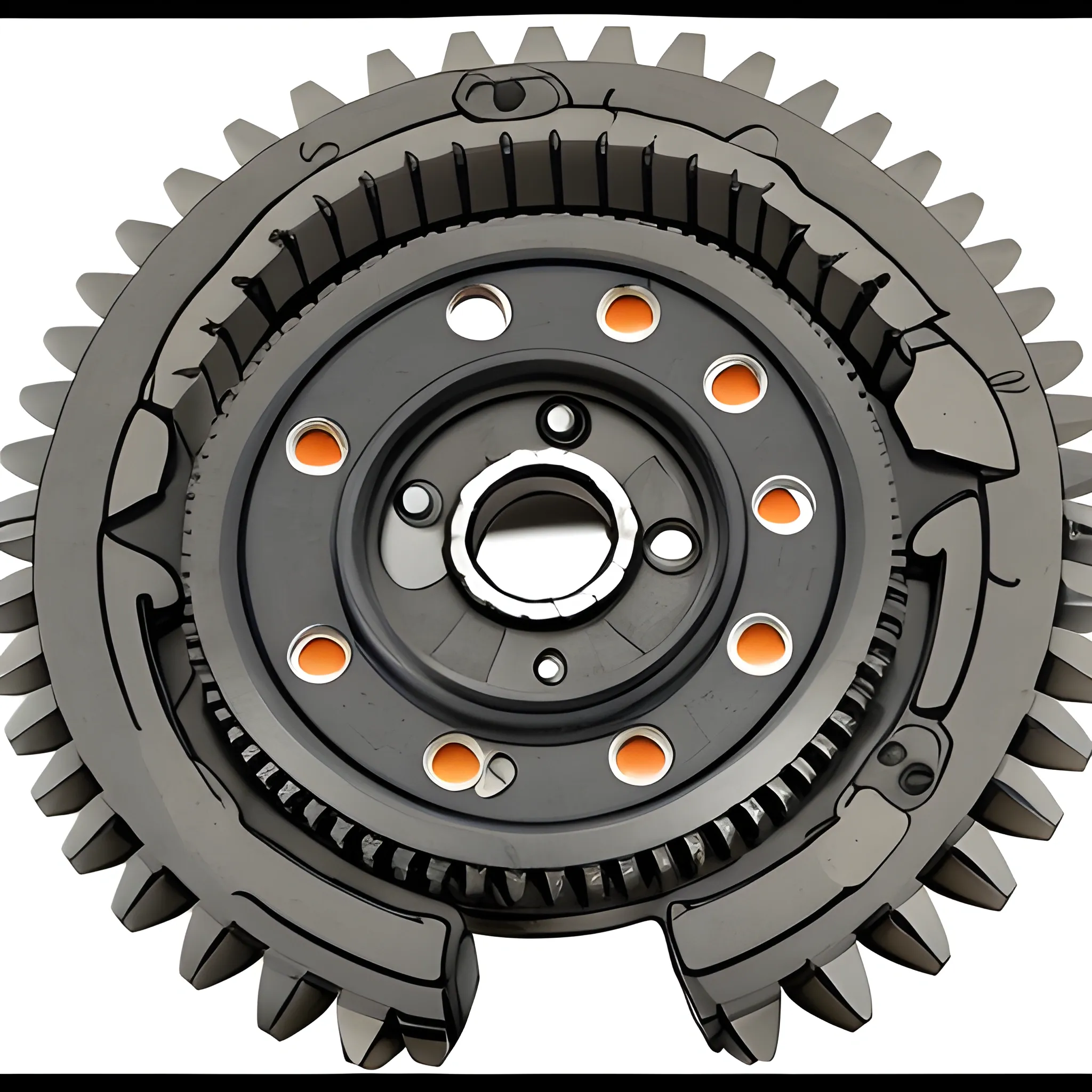 geared front inner most outer of the inner part sides of a car's front wheels with gears closest to the road and against the bottom of those first ones but on vertical and another set of gears but larger on those ones and then two more that end up joining these two gear sets half way under the car
