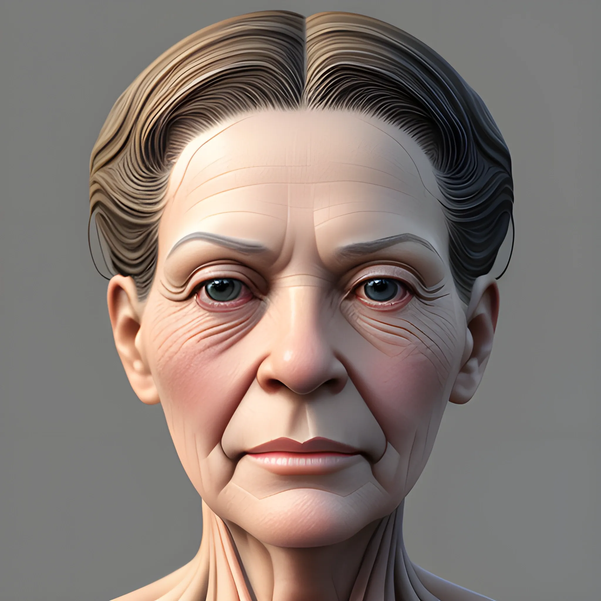 ,120 year old,3D,realistic lifelike with detailed skin,full colour