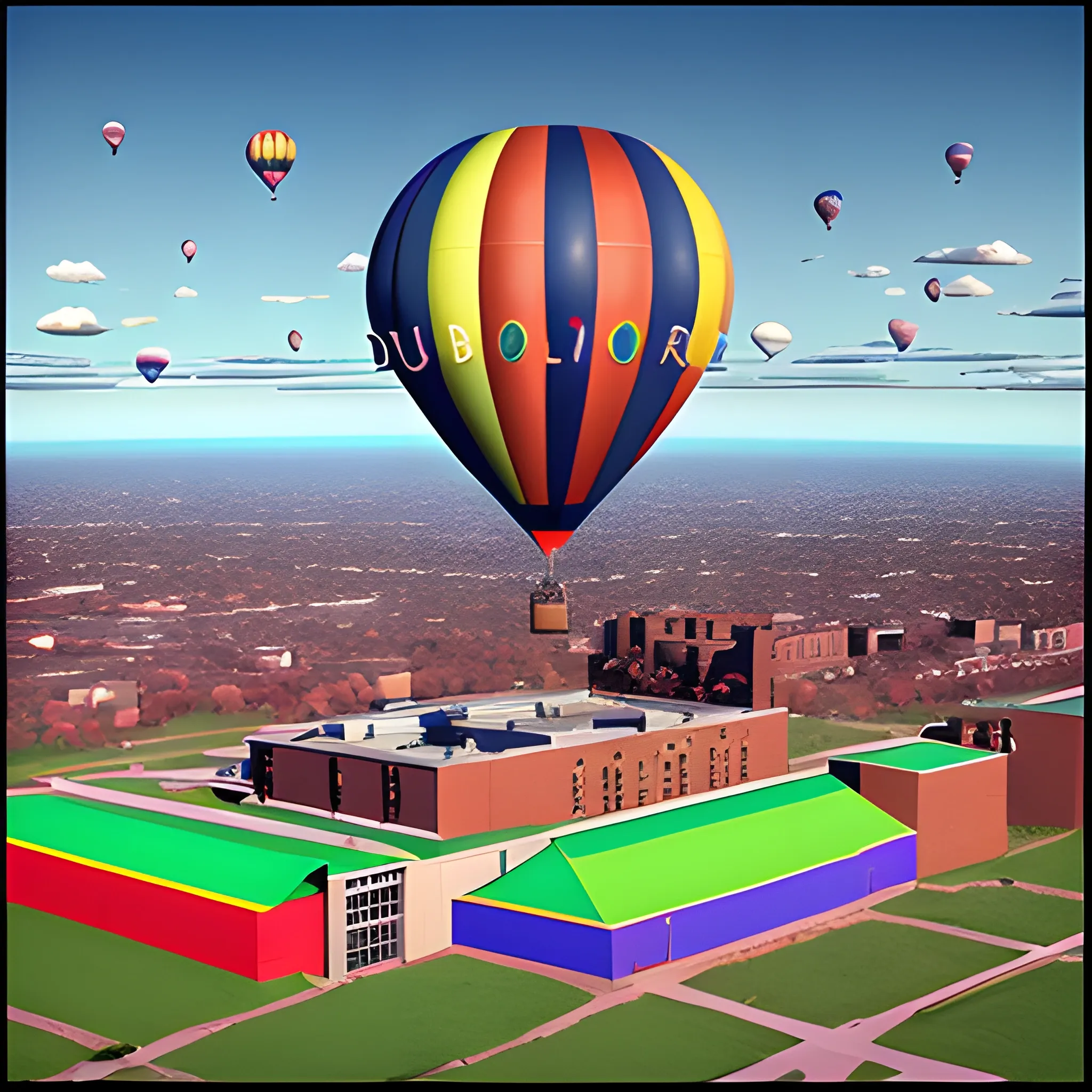 Dumbo, Ohio State University Radio Observatory, sky, Hot air balloon, rainbow, high-precision,, 3D