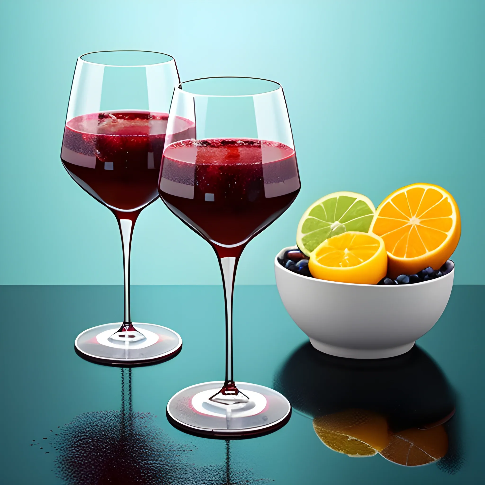 
1. Start with a blank canvas or a background color that represents the base of the image.
2. Use various shades of red to depict the rich color of red wine. Experiment with different brush sizes and opacities to create depth and texture.
3. Add elements like wine glasses, a pitcher, or a wine bottle to symbolize the sangria. Consider using a reference image or sketch to ensure accuracy.
4. Incorporate fruit slices such as oranges, lemons, or berries floating in the wine. Use vibrant colors and pay attention to their placement to create an appealing composition.
5. Include ice cubes or crushed ice to convey the refreshing aspect of sangria. Use light blue or white tones to depict the ice.
6. Consider adding a subtle background pattern or texture to enhance the overall visual appeal. It could be something like a watercolor wash or a faint geometric pattern.
7. Pay attention to lighting and shadows. Add highlights and reflections to the glassware and fruits to make them appear more three-dimensional.
8. Fine-tune the details and make any necessary adjustments to achieve the desired result.
9. Finally, step back and evaluate the overall composition. Make any additional changes or refinements to complete your representation of red wine sangria.