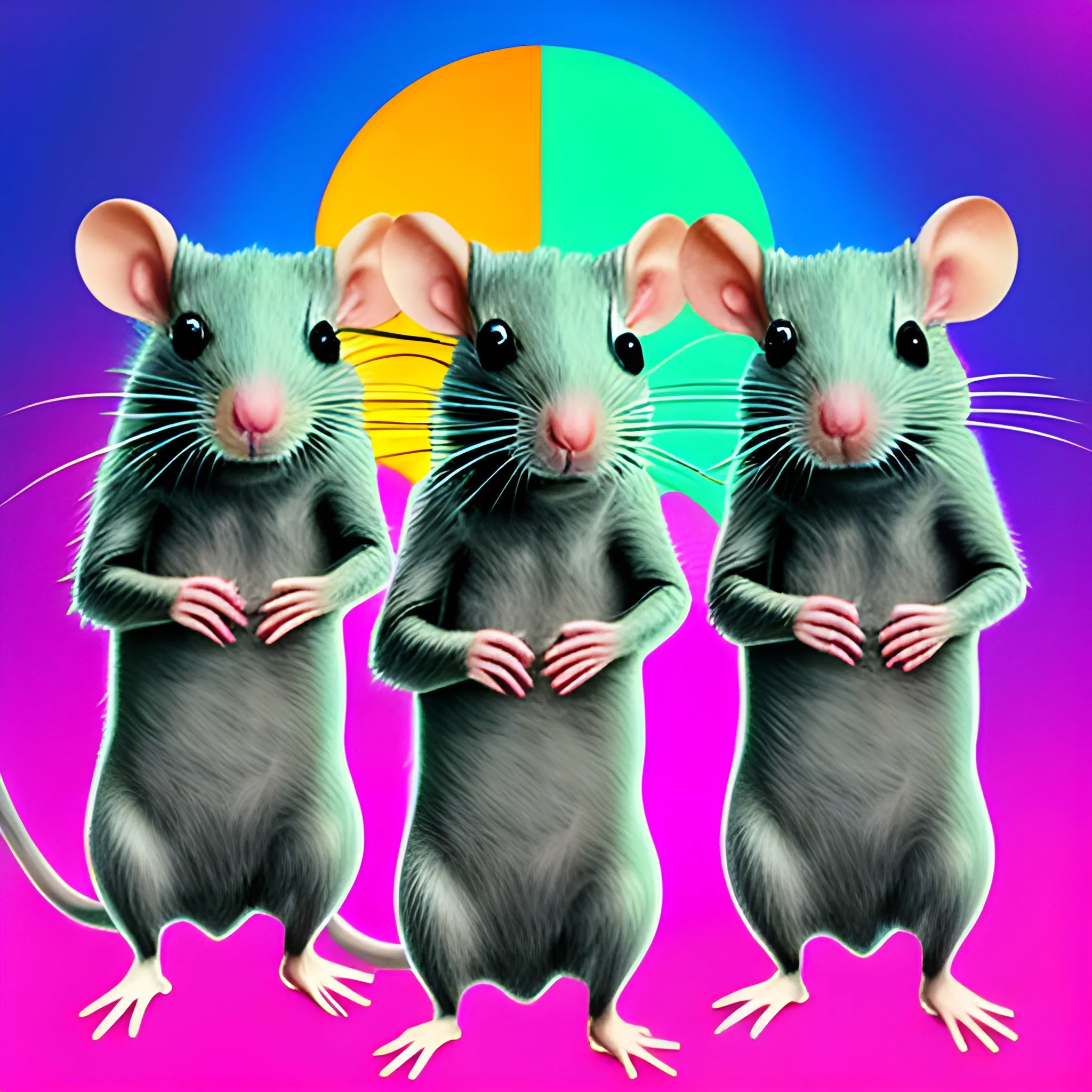 a group of cute rats,Trippy