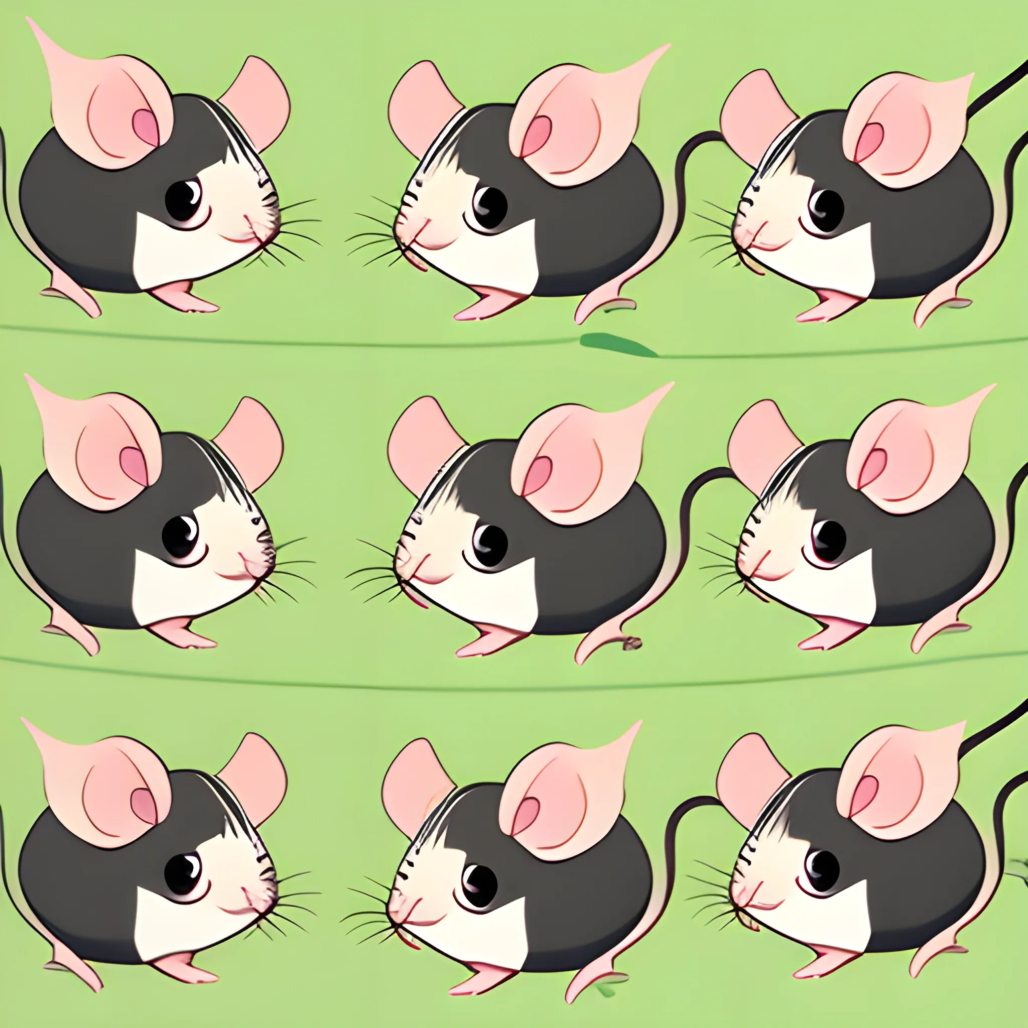 6 cute rats, Cartoon