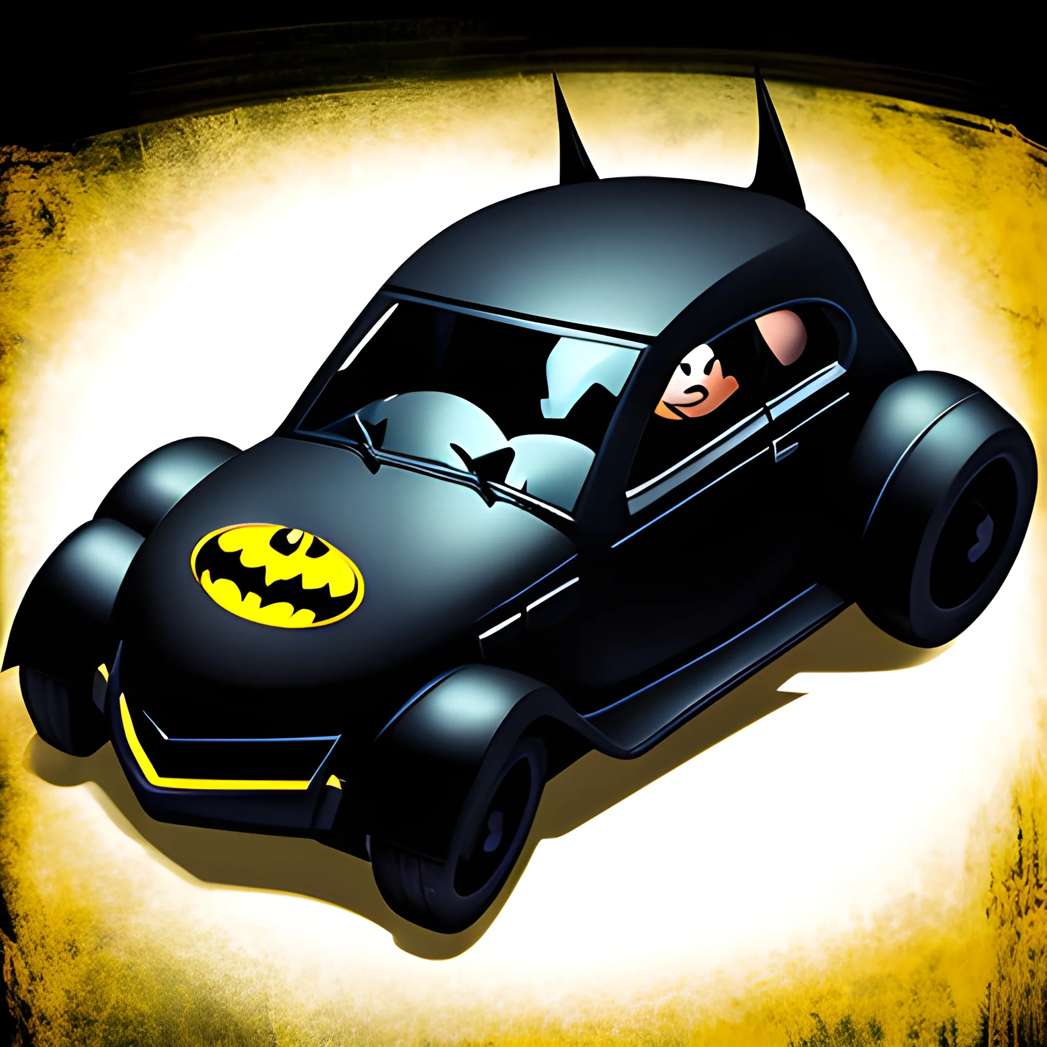 batman in a car