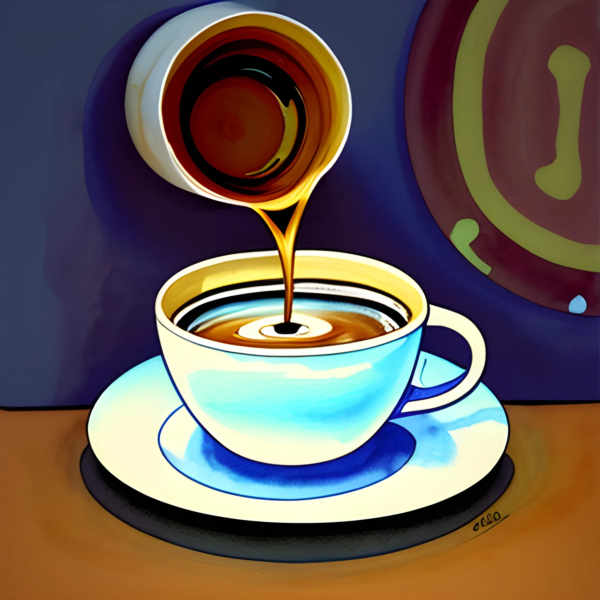 Coffe cup design
, Cartoon, Oil Painting, Water Color