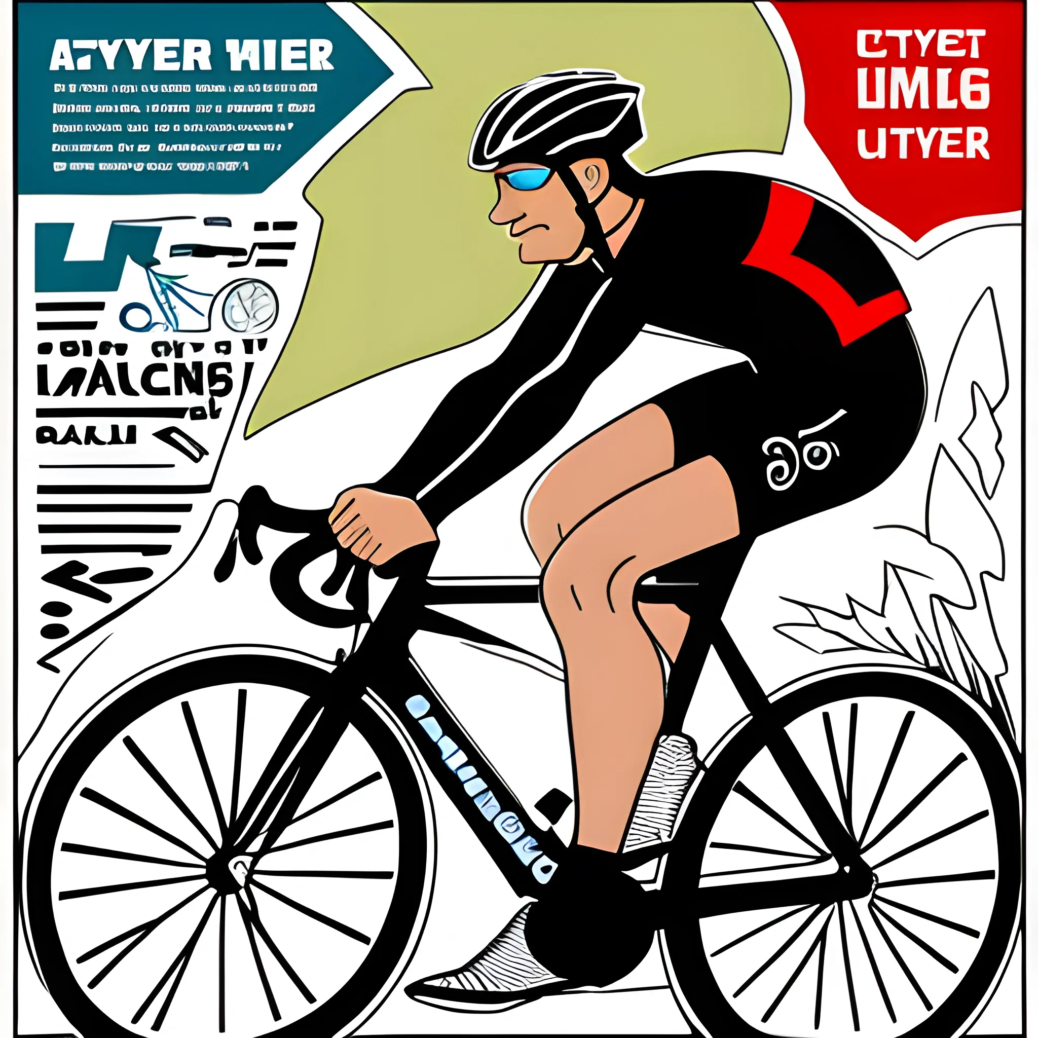 cyclist poster, Cartoon