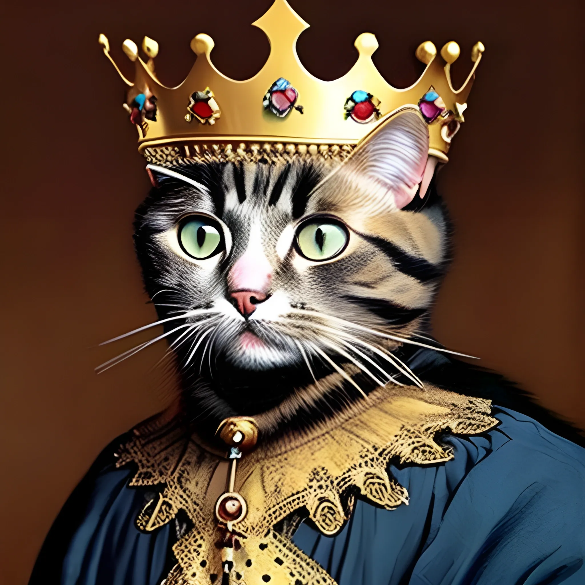 a cat dressed as a king - Arthub.ai