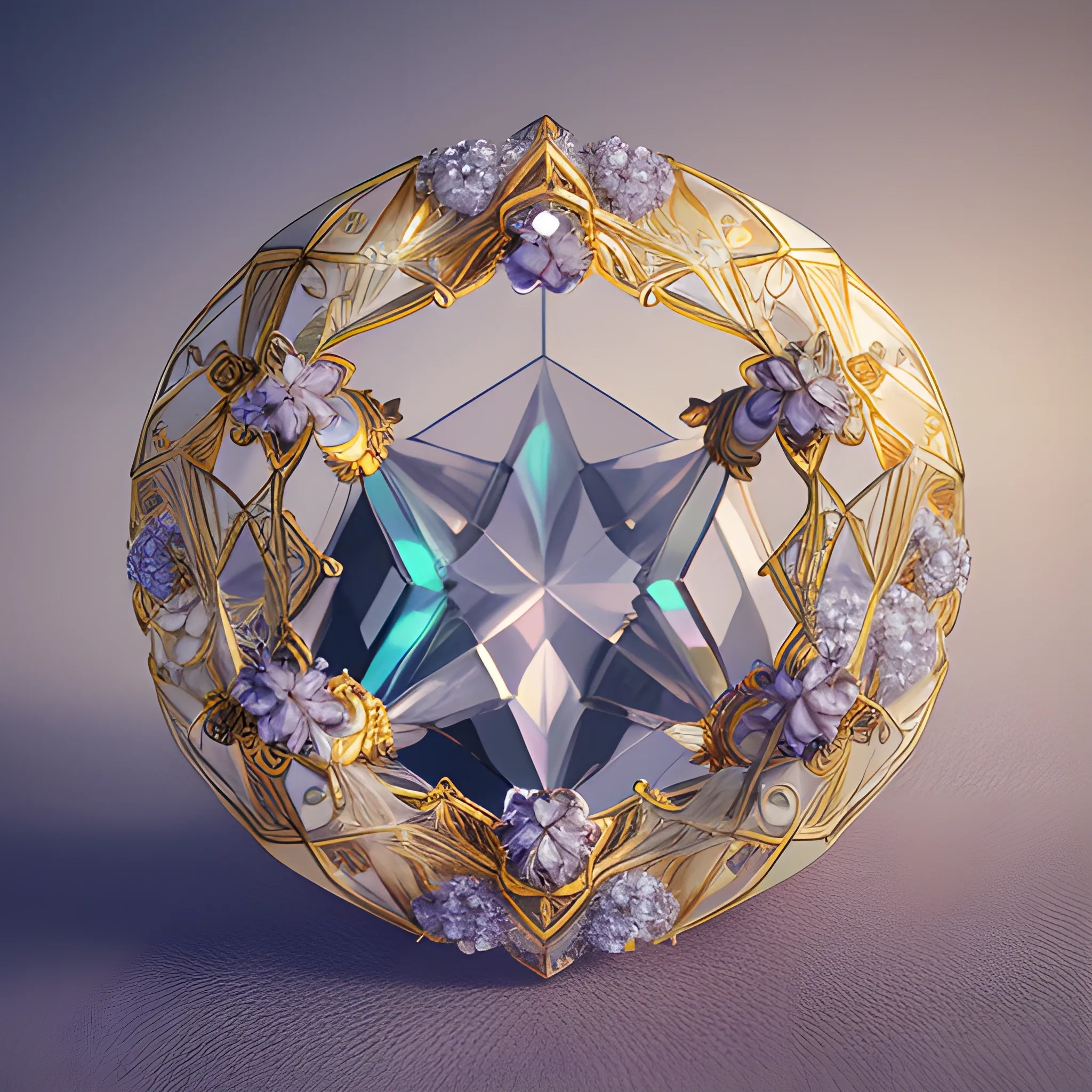 intricate!! organic, nordic wedding ring and necklace, gold gemstones and diamond, isolated on a dreamy floral background, refraction, occlusion, lower and upper levels, keyshot render, octane render, vray render


