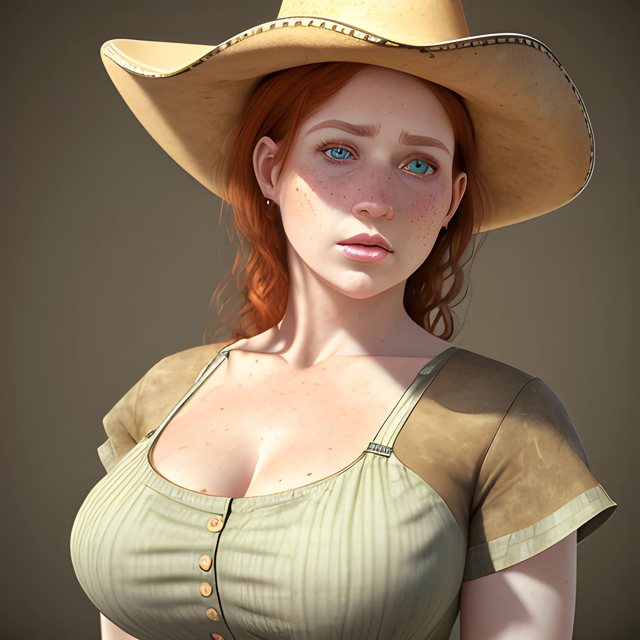 Retrato de mulher roqueira com renderização 3d de cabelo tingido