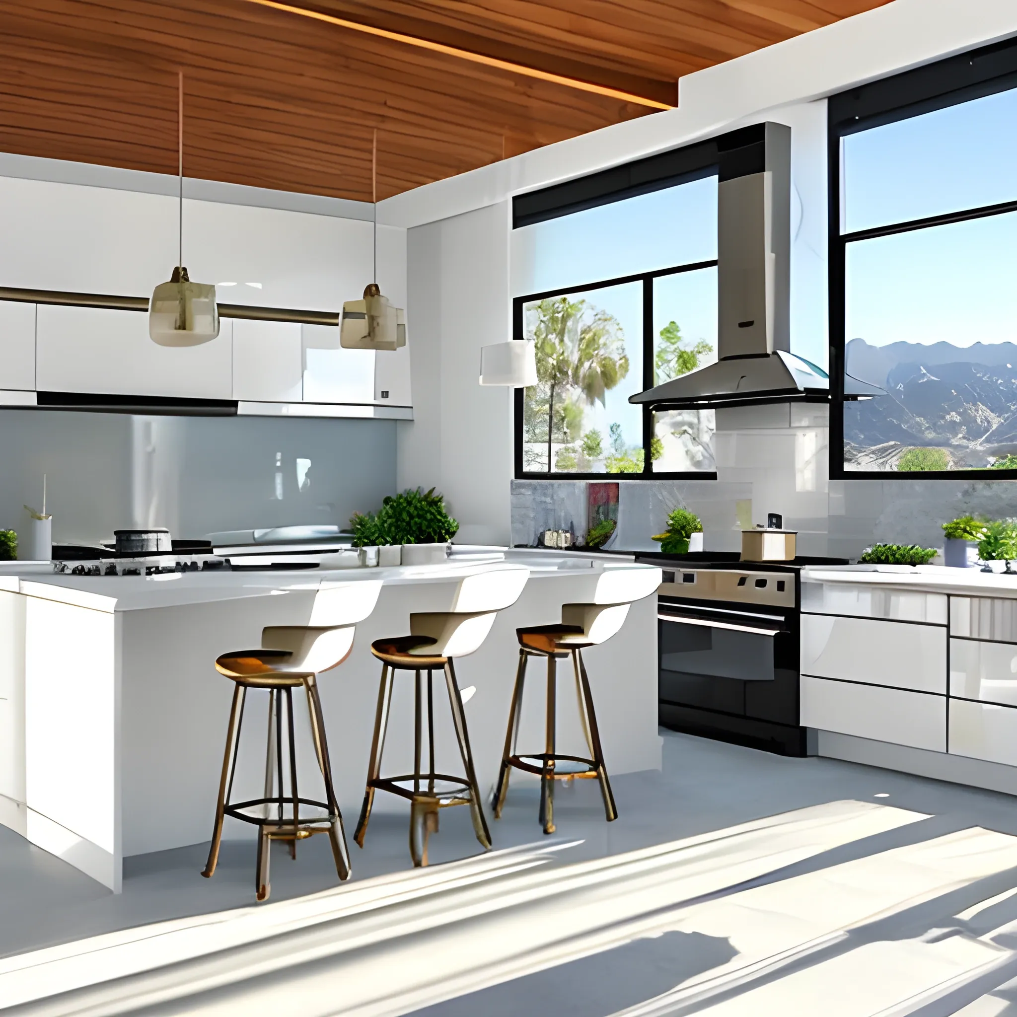 a modern villa kitchen in los angeles, hyper - realistic

