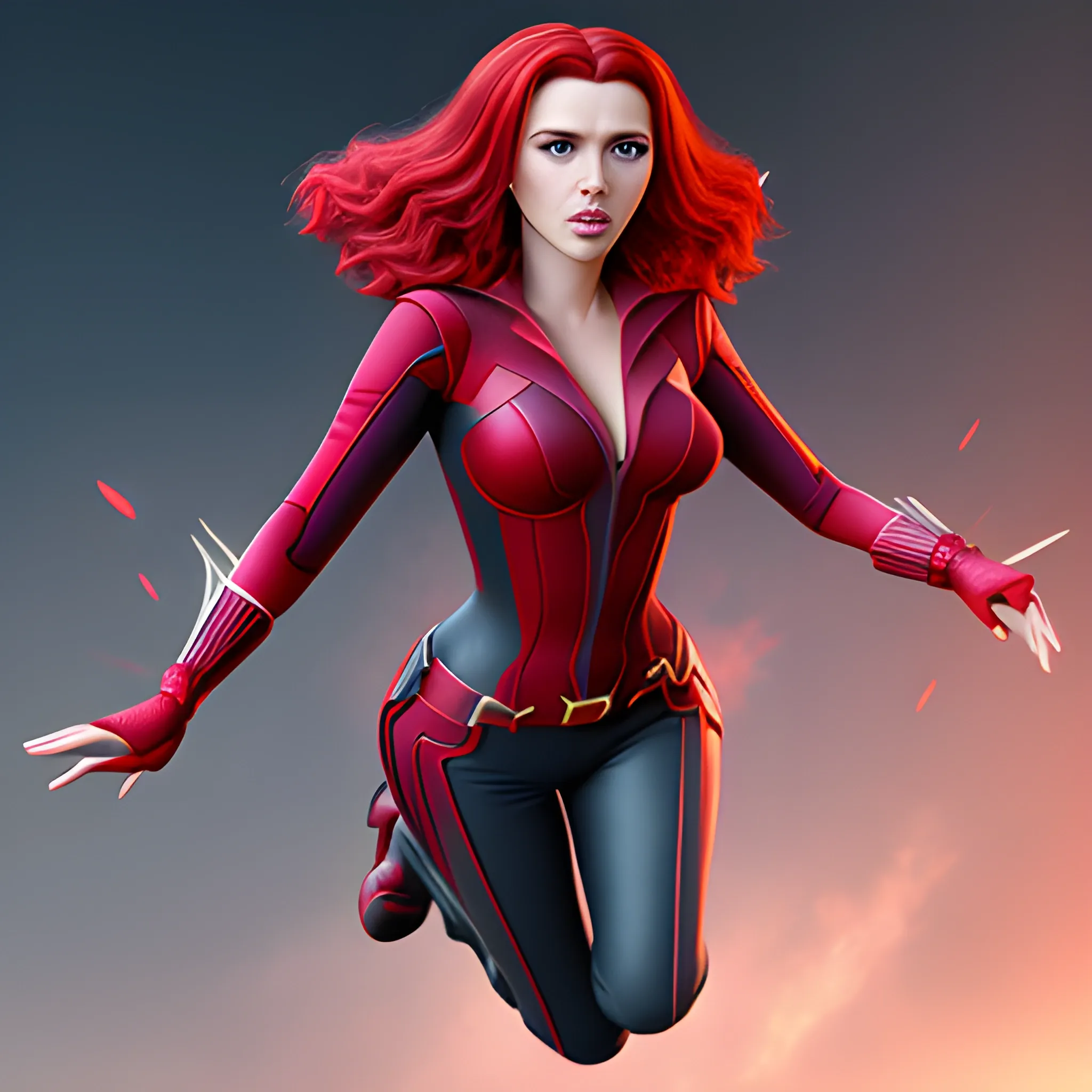 Scarlett Johansson as Scarlet Witch , 3D