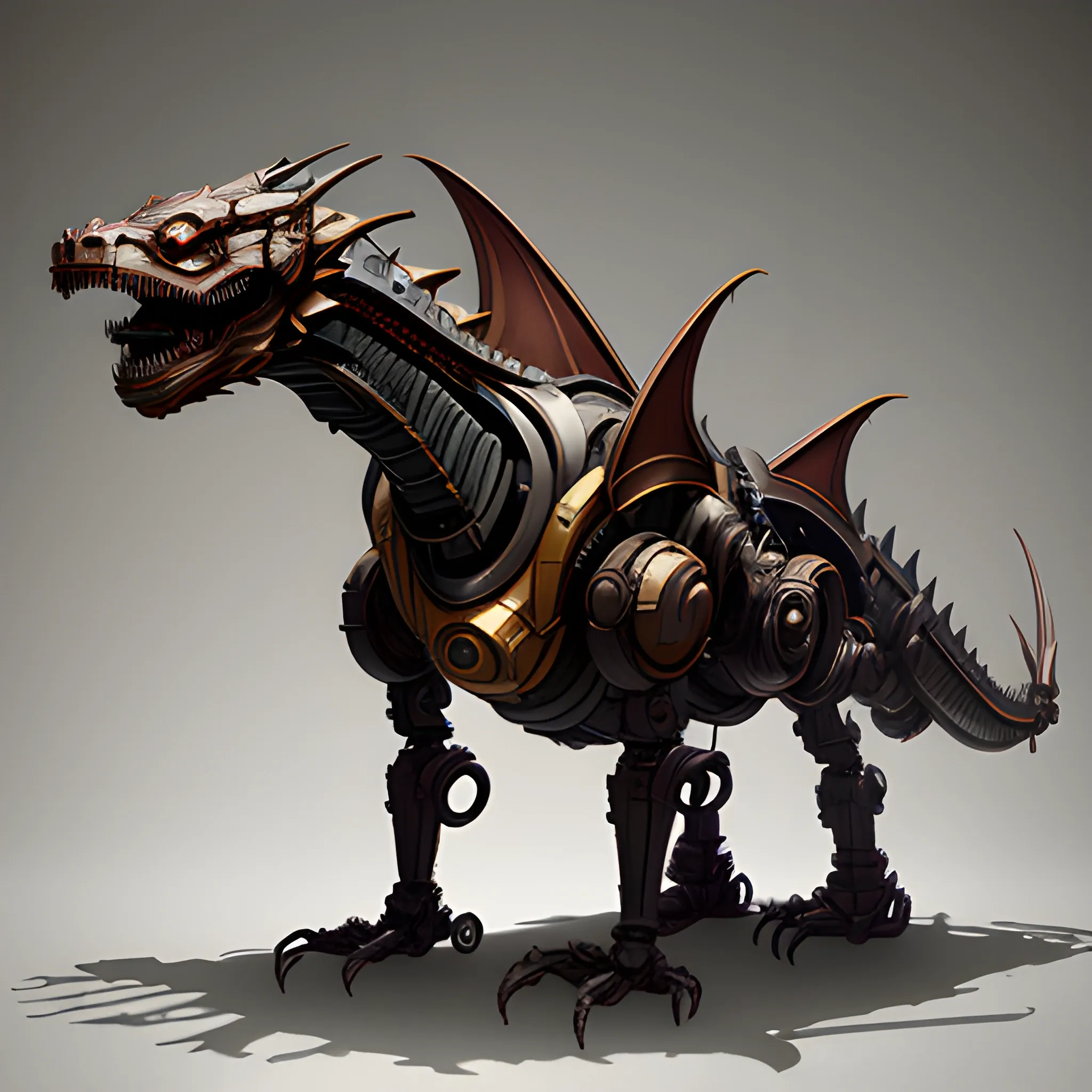 a mechanical wooden robotic dragon from high level by viktor a ...